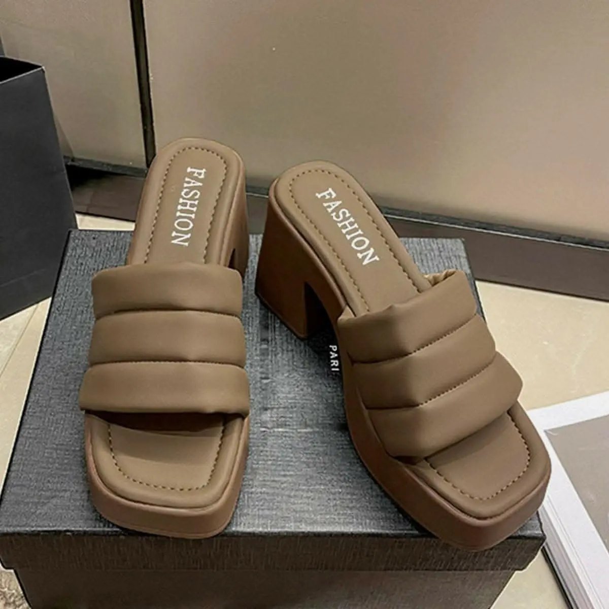 Women's Block Heel Sandals Ivory Trendsi