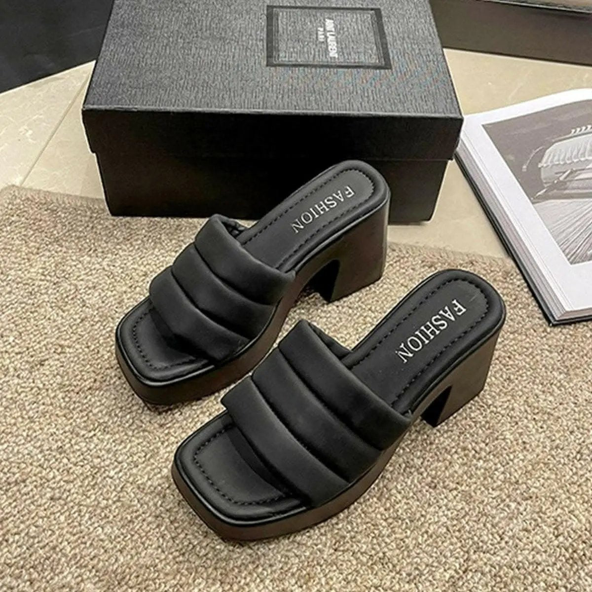Women's Block Heel Sandals Ivory Trendsi