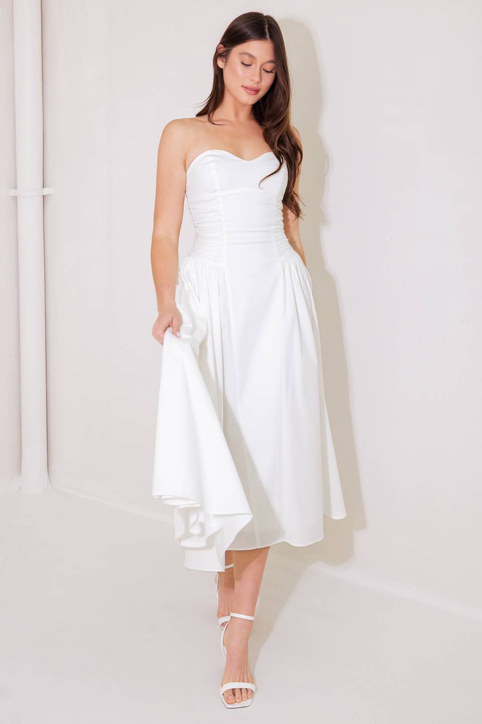 GORGEOUS REPUTATION WOVEN MIDI DRESS