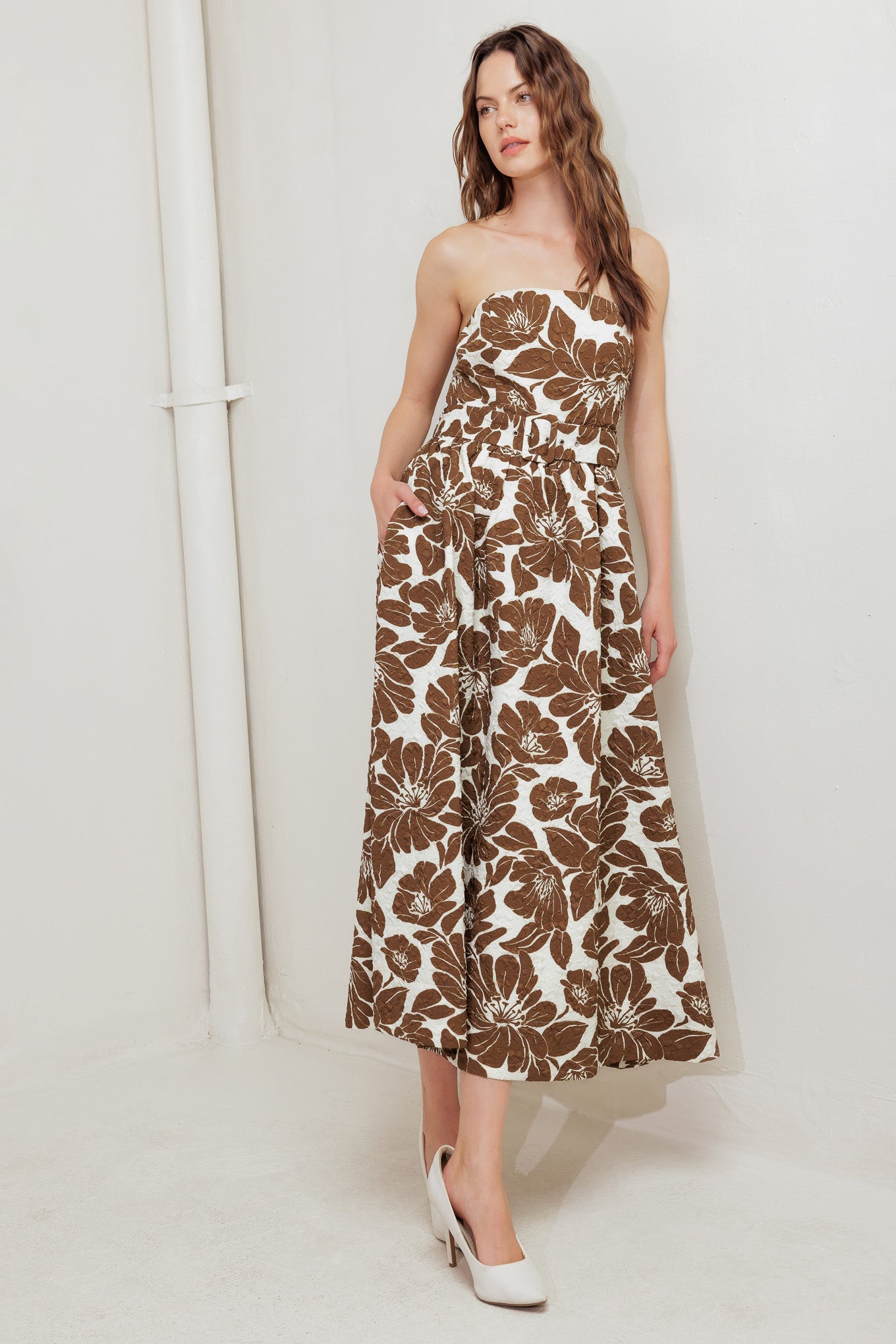 MORNING DEW WOVEN MIDI DRESS