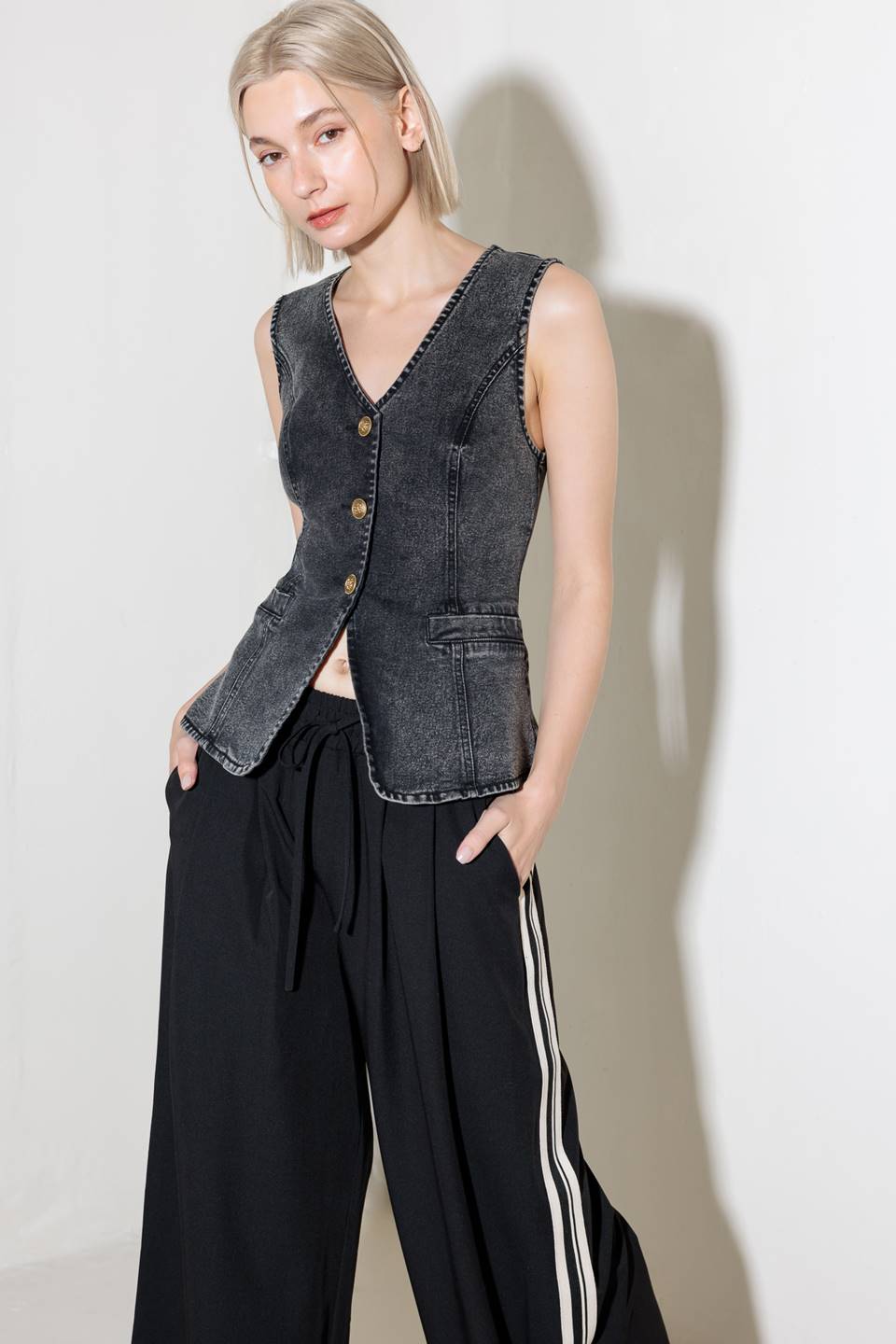 HEAVENLY BLISS BLACK DENIM VEST