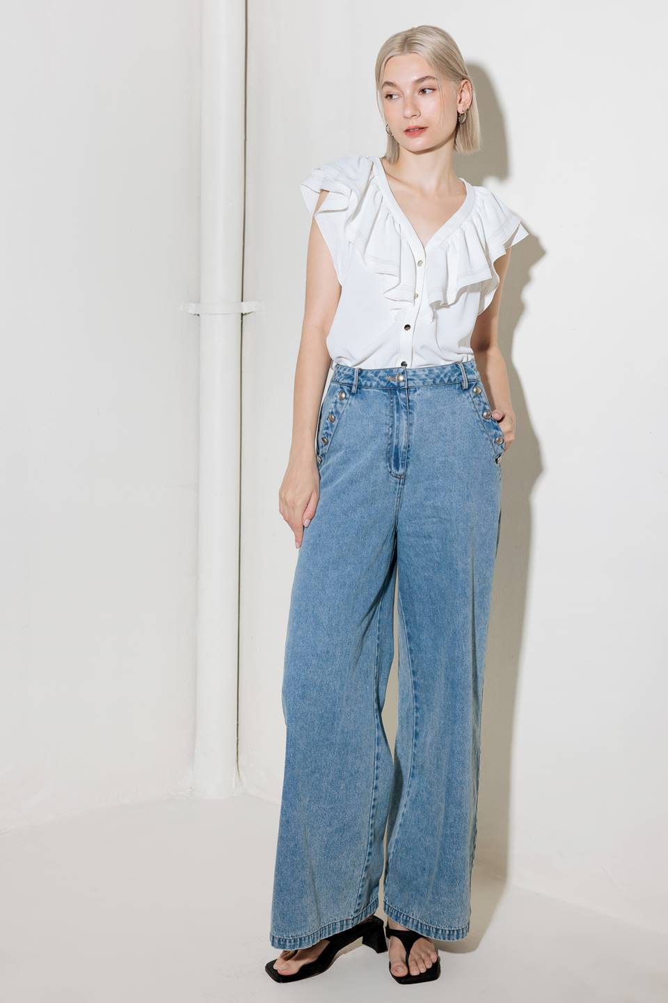 MADE FOR ROMANCE OFF WHITE WOVEN TOP