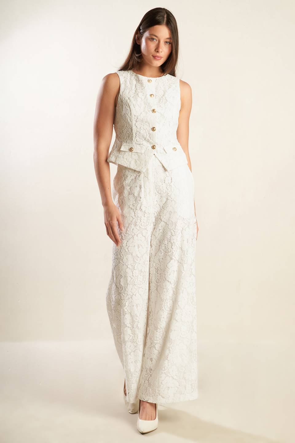 THINK LATER WOVEN LACE VEST