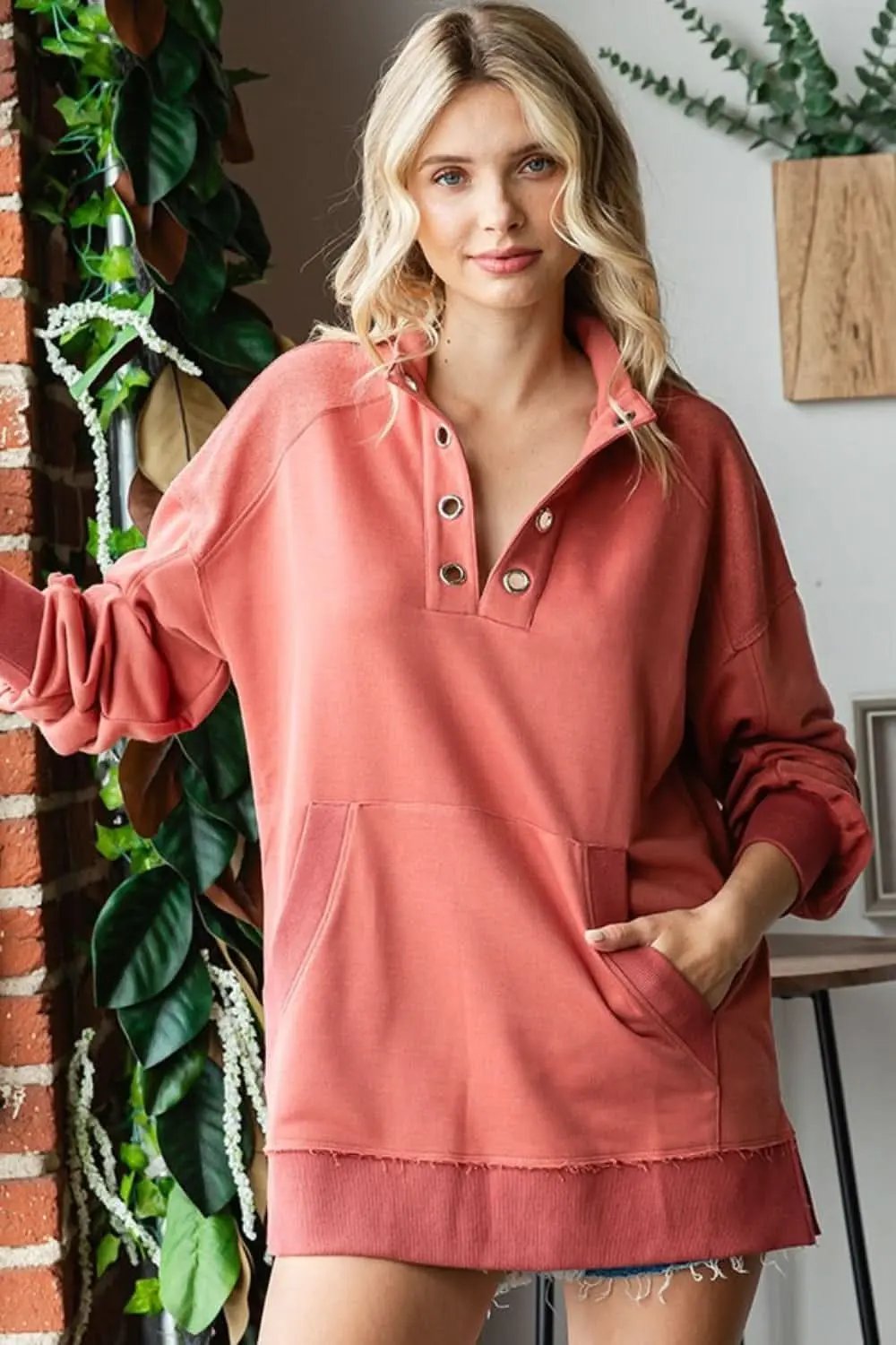 Women's Grommet Pocket Sweatshirt by Trendsi | Casual Pullover