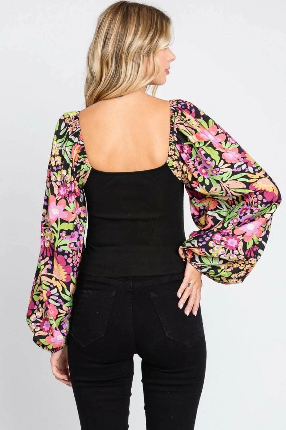 Accessories Trendsi Floral Blouse Women's Elegant Balloon Sleeve Top Statement Style