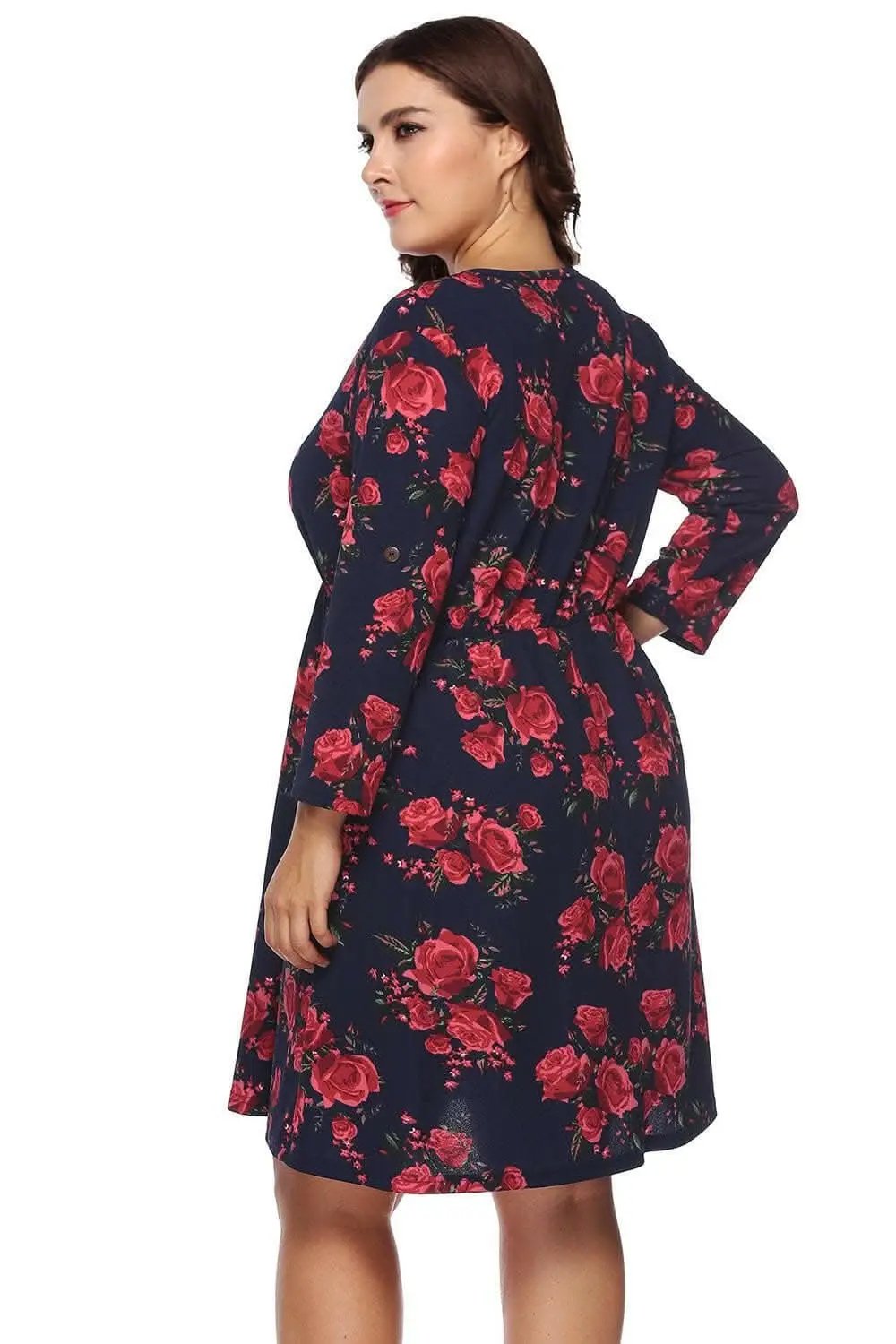 Dresses Trendsi plus - Floral half zip dress for curves
