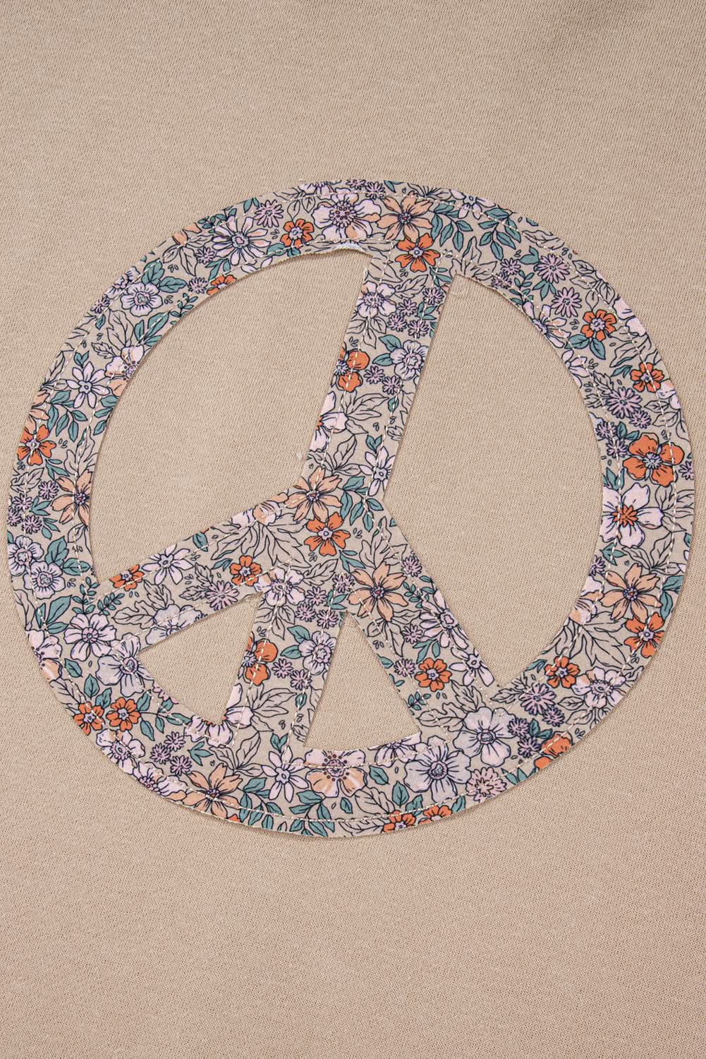 Love Salve Women's Plus Size Sweatshirt Floral Peace Sign — Cozy Winter Comfort