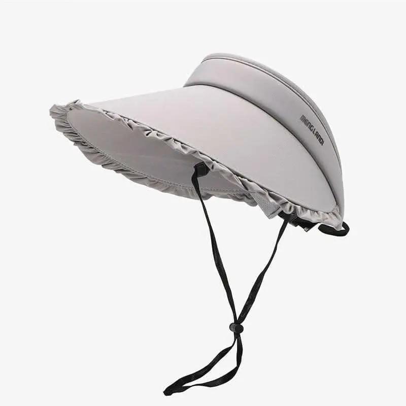 Accessories Trendsi Frilled Ice Silk Sun Hat Women's Outdoor Adjustable Visor