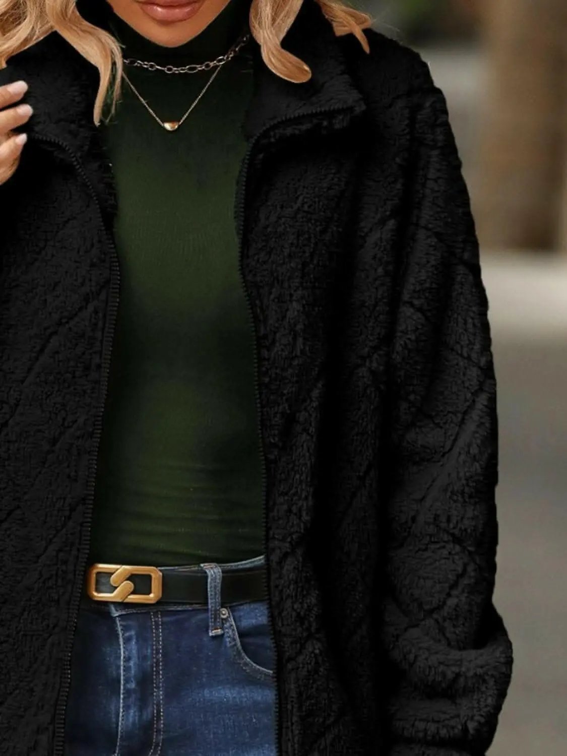 Fuzzy Zip-Up Jacket Fuzzy Jacket - Zip-Up with Pockets Comfort