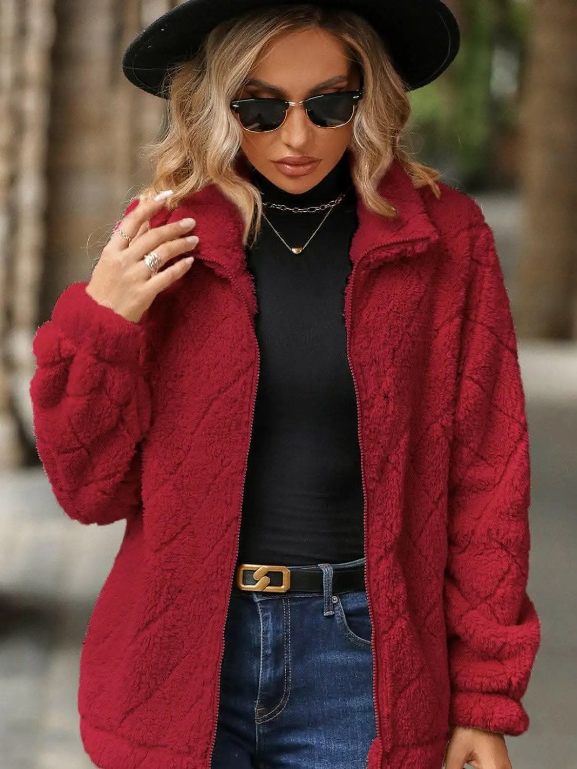 Fuzzy Zip-Up Jacket Fuzzy Jacket - Zip-Up with Pockets Comfort