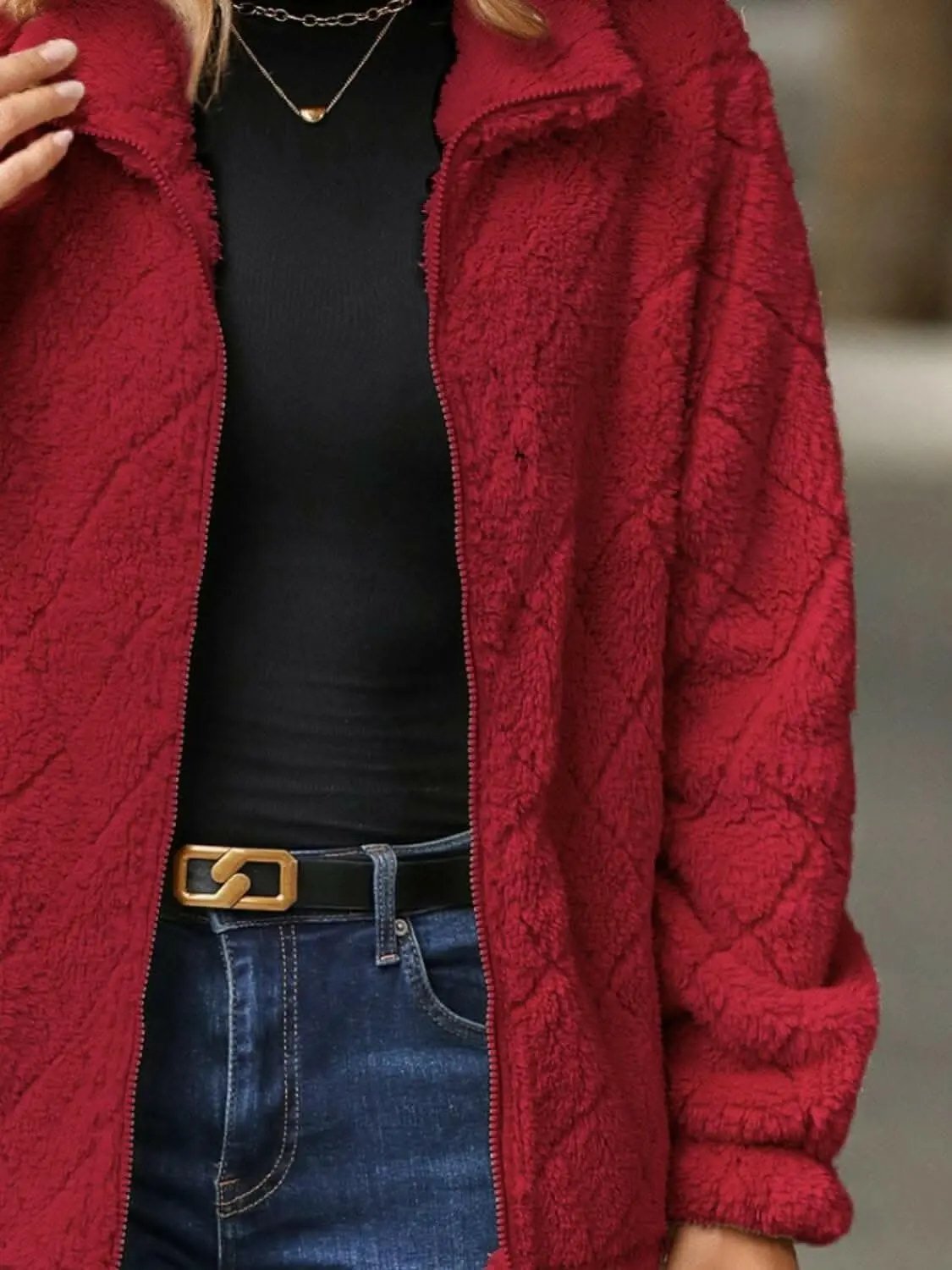 Fuzzy Zip-Up Jacket Fuzzy Jacket - Zip-Up with Pockets Comfort