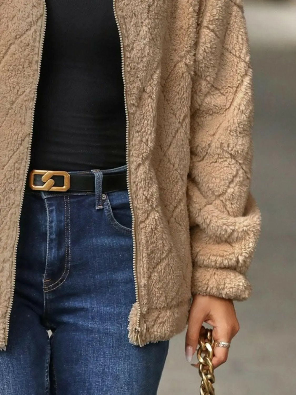 Fuzzy Zip-Up Jacket Fuzzy Jacket - Zip-Up with Pockets Comfort