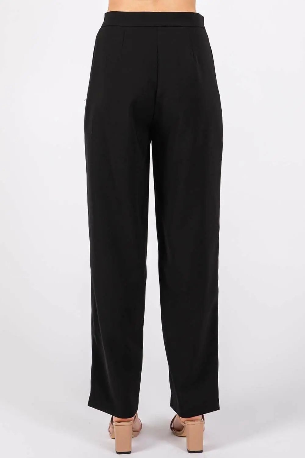 Trendsi GeeGee High-Waisted Pleated Pants - Casual Bottoms