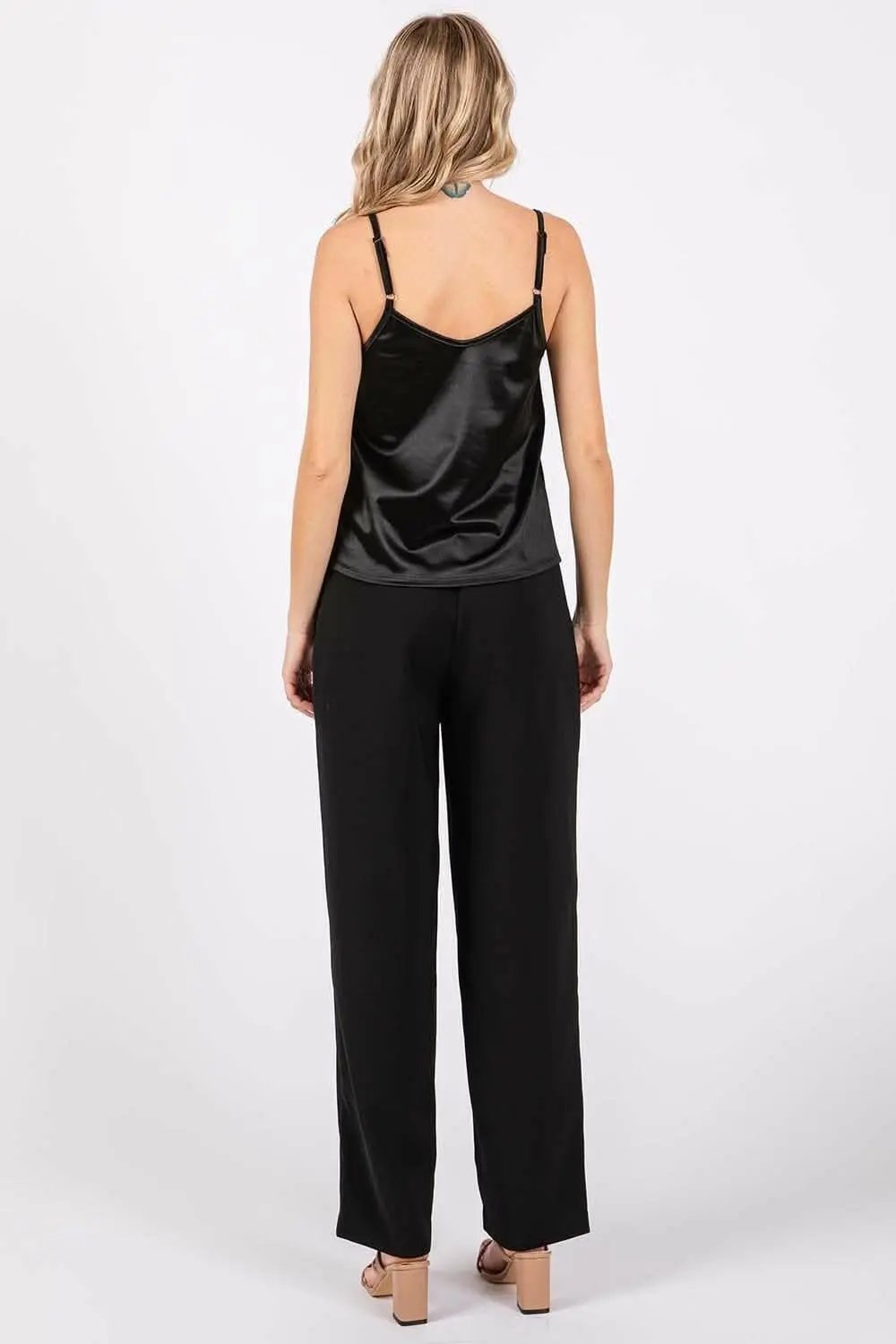 Trendsi GeeGee High-Waisted Pleated Pants - Casual Bottoms
