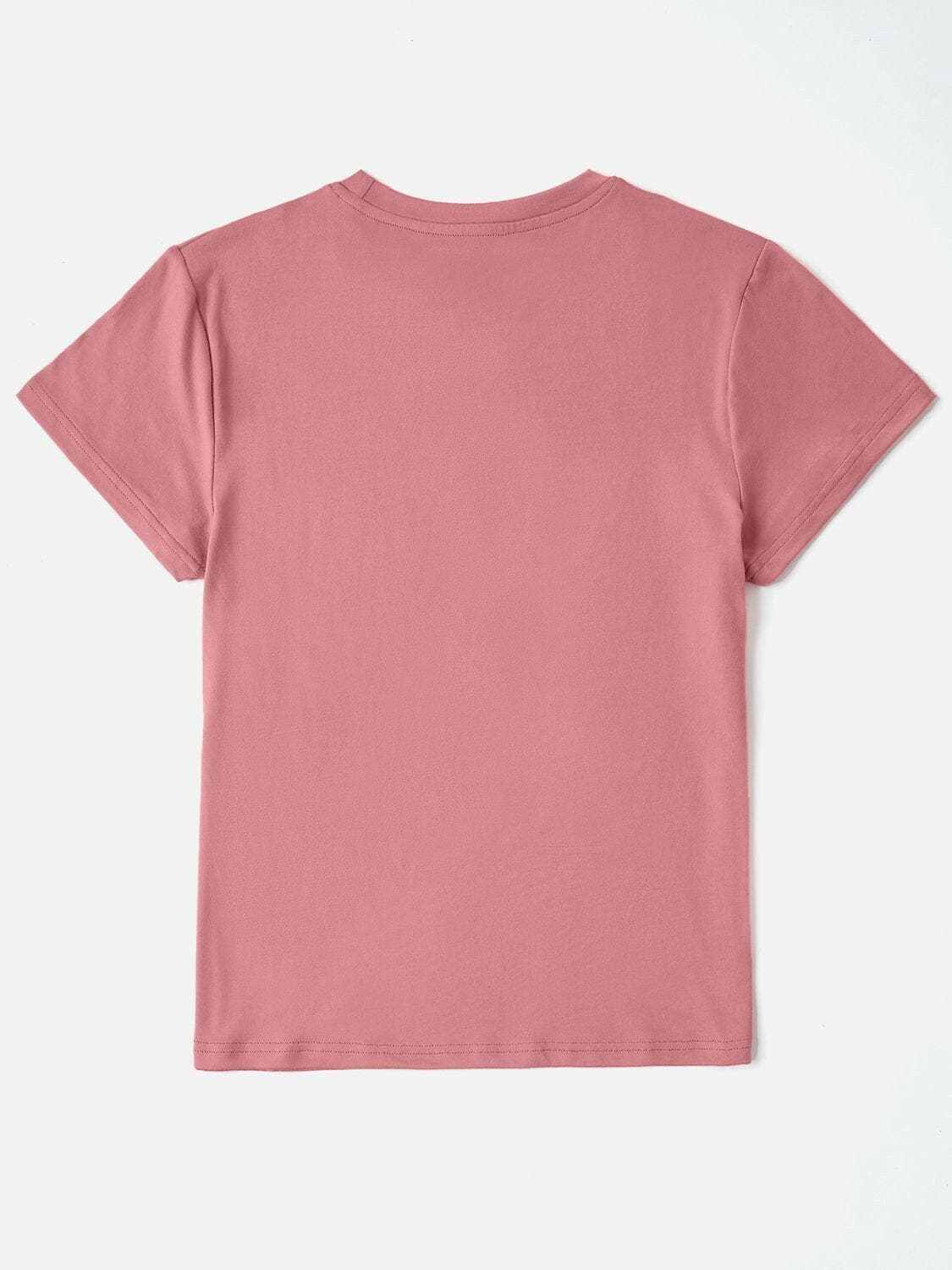 T-Shirts Trendsi Graphic Round Neck Tee - Soft Polyester