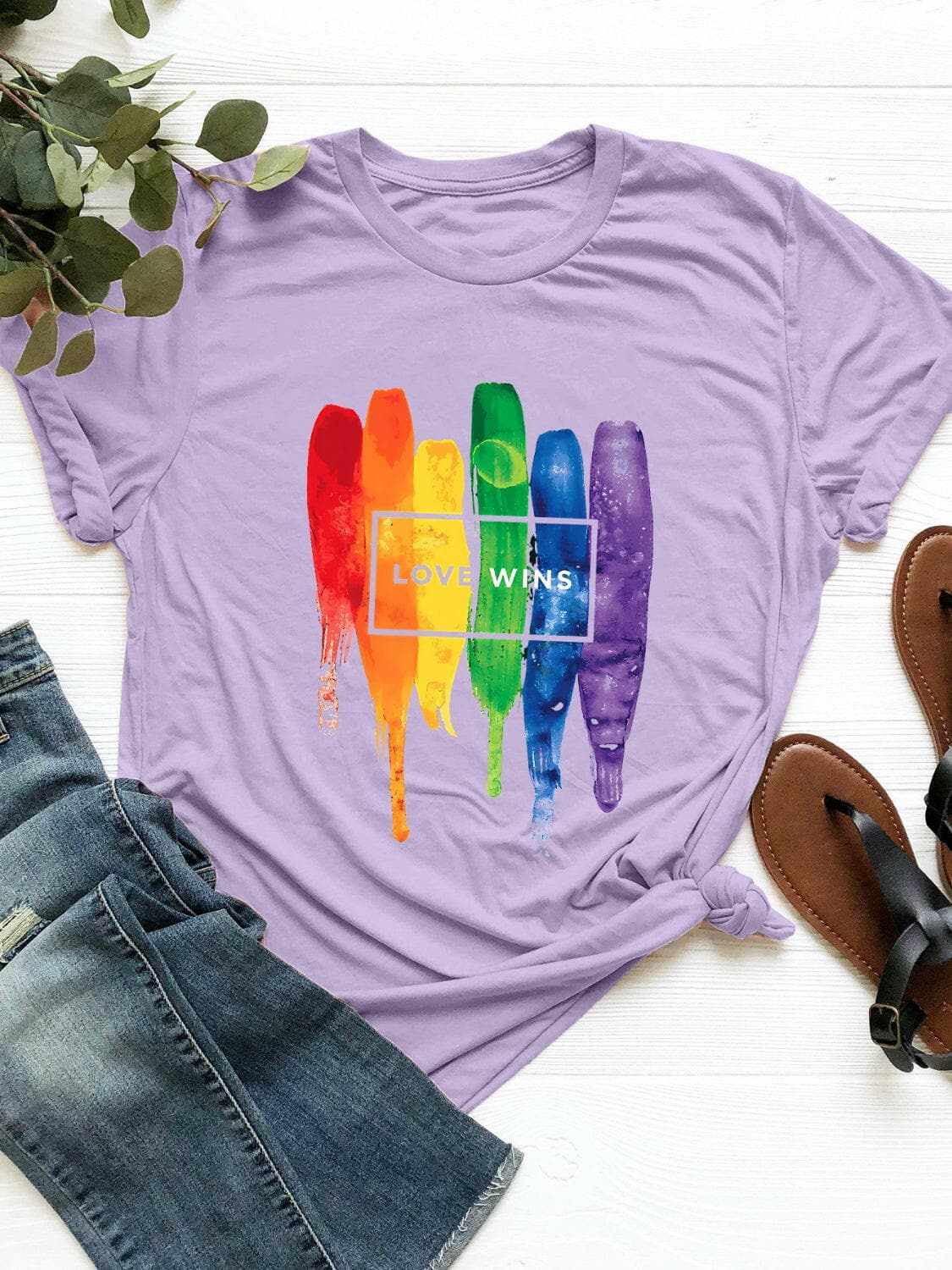 T-Shirts Trendsi Graphic Round Neck Tee - Soft Polyester