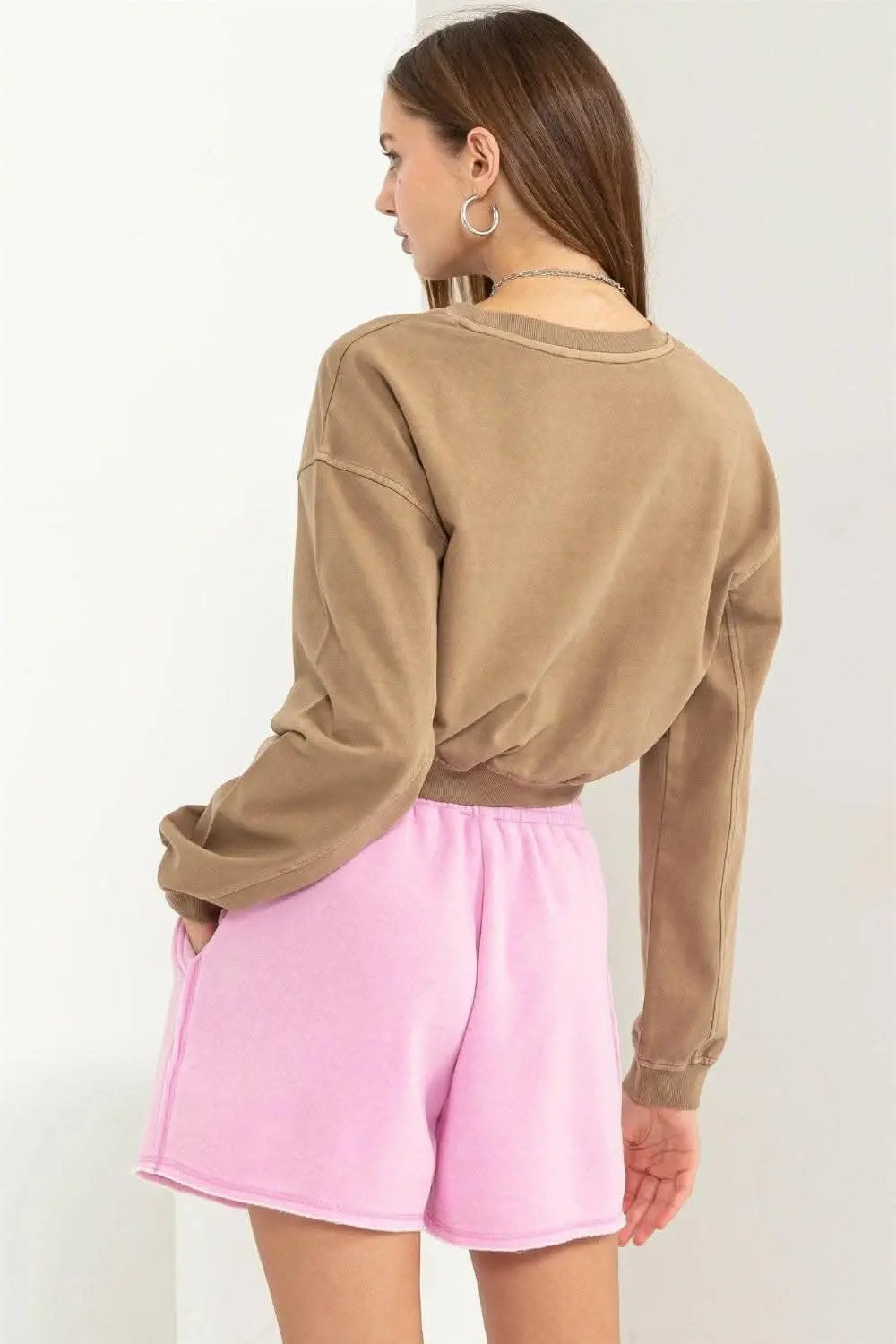 Accessories Trendsi Cropped Sweatshirt Women's Casual Long Sleeve Top Soft & Stylish