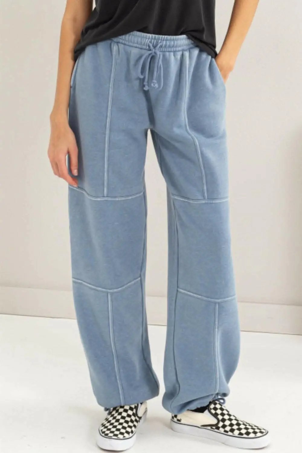 Trendsi HYFVE Stitched Design Drawstring Sweatpants