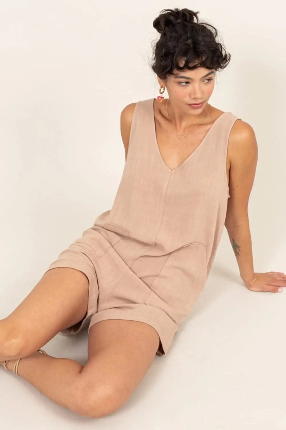 Shoes Trendsi V-Neck Romper Women's Casual Summer Jumpsuit with Pockets USA