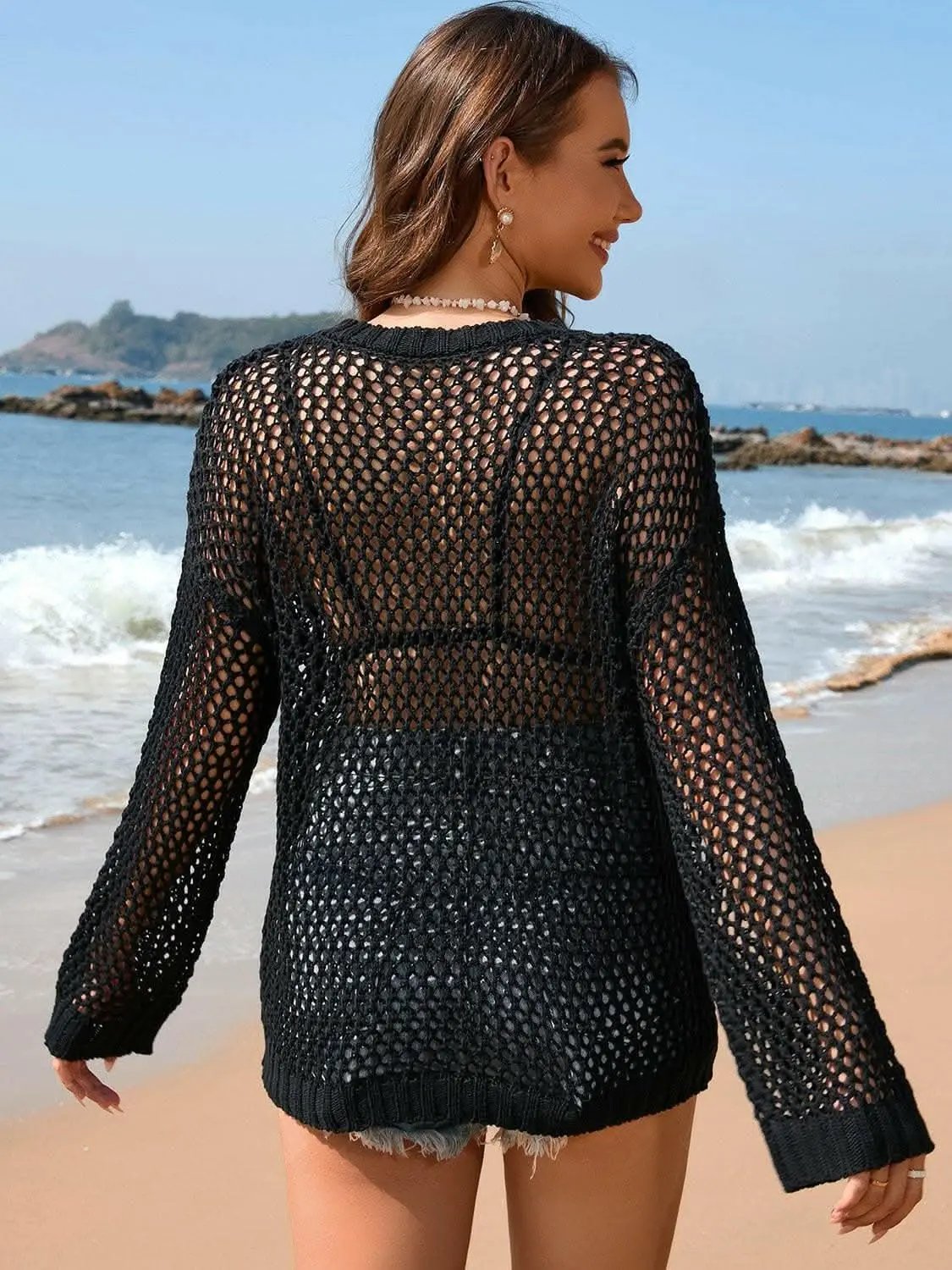 Dresses Trendsi swimwear - Heart-patterned sheer tunic