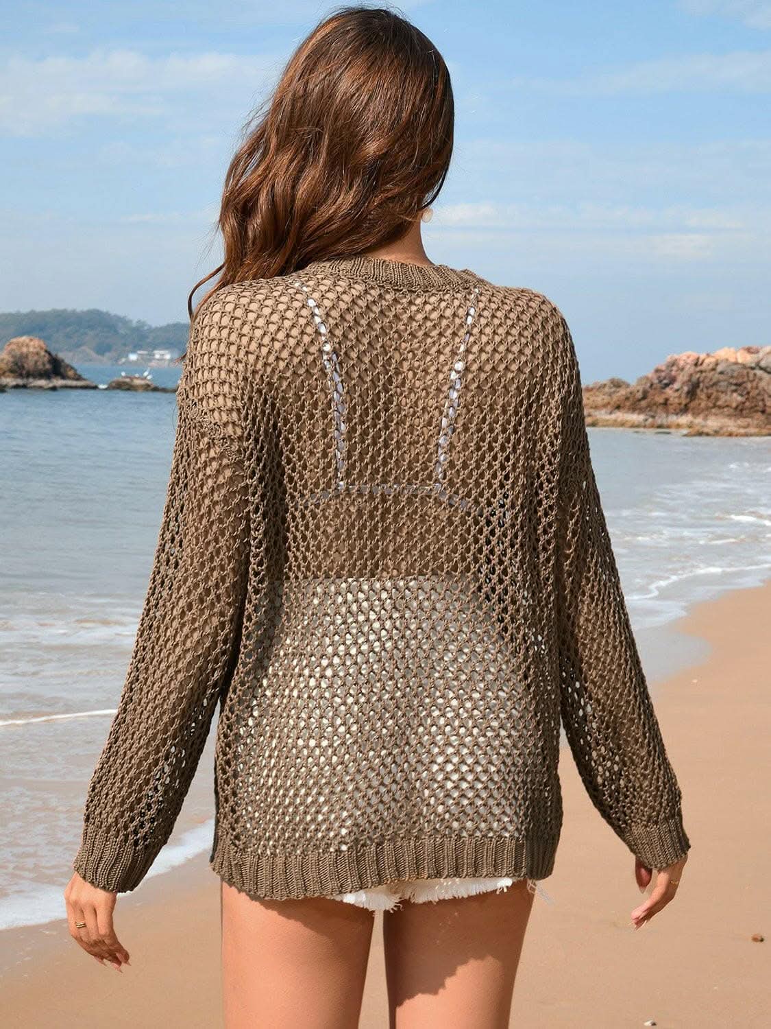 Dresses Trendsi swimwear - Heart-patterned sheer tunic