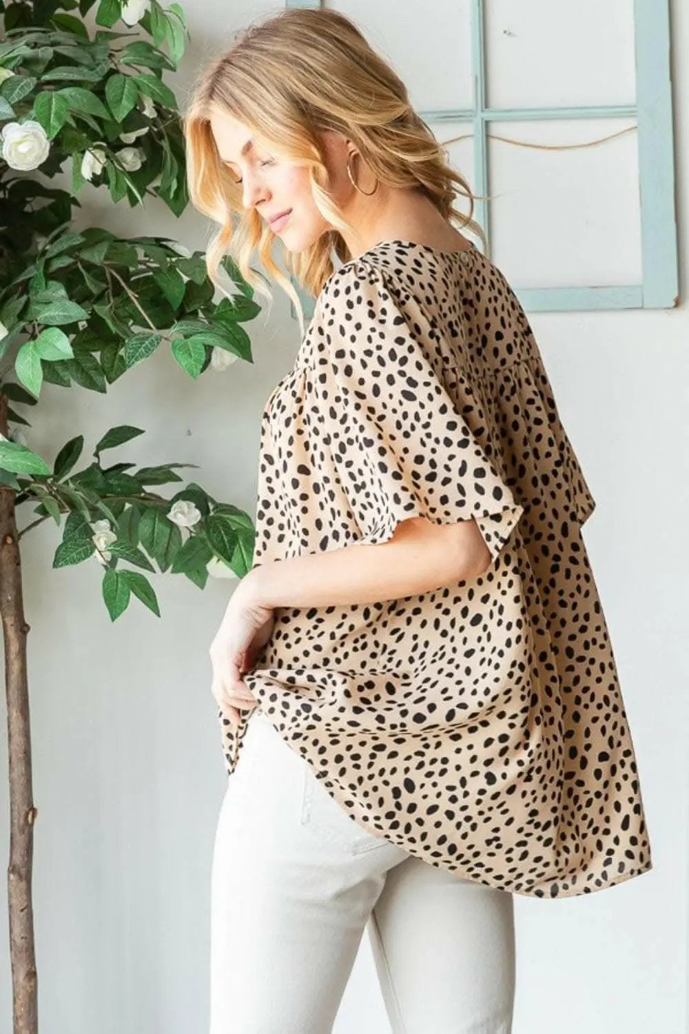 T-Shirts Trendsi just arrived - Heimish Full Size Animal Print Flutter Sleeve B