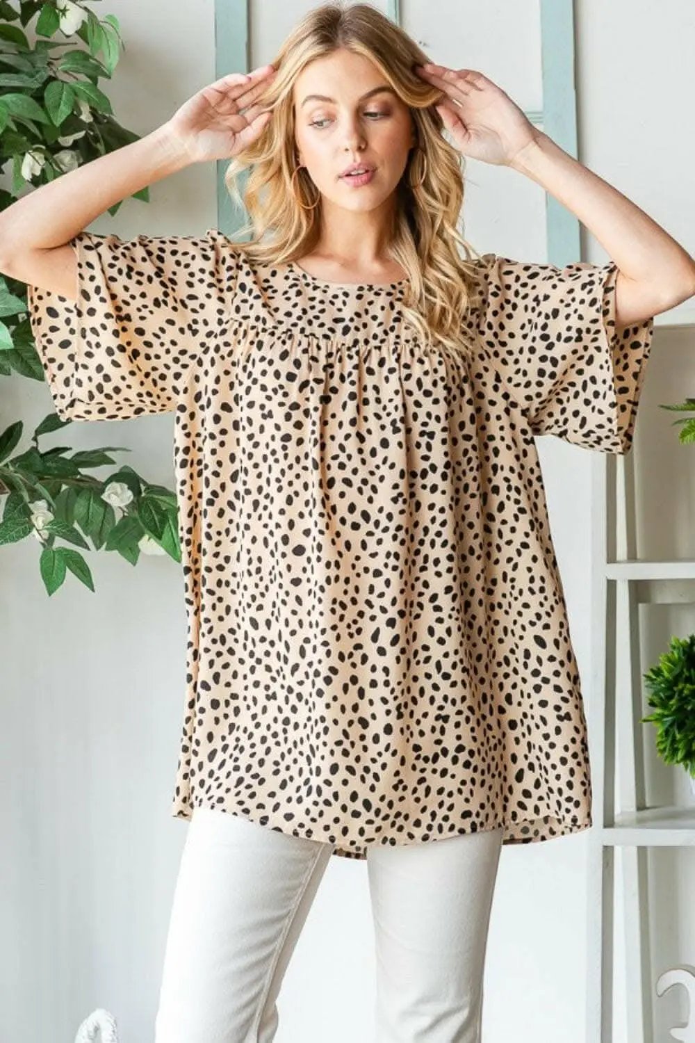 T-Shirts Trendsi just arrived - Heimish Full Size Animal Print Flutter Sleeve B