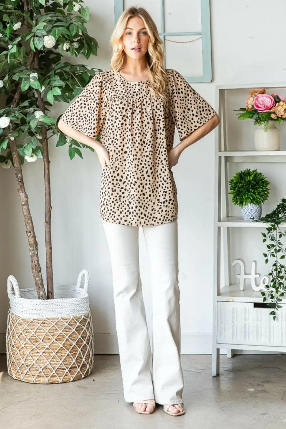 T-Shirts Trendsi just arrived - Heimish Full Size Animal Print Flutter Sleeve B