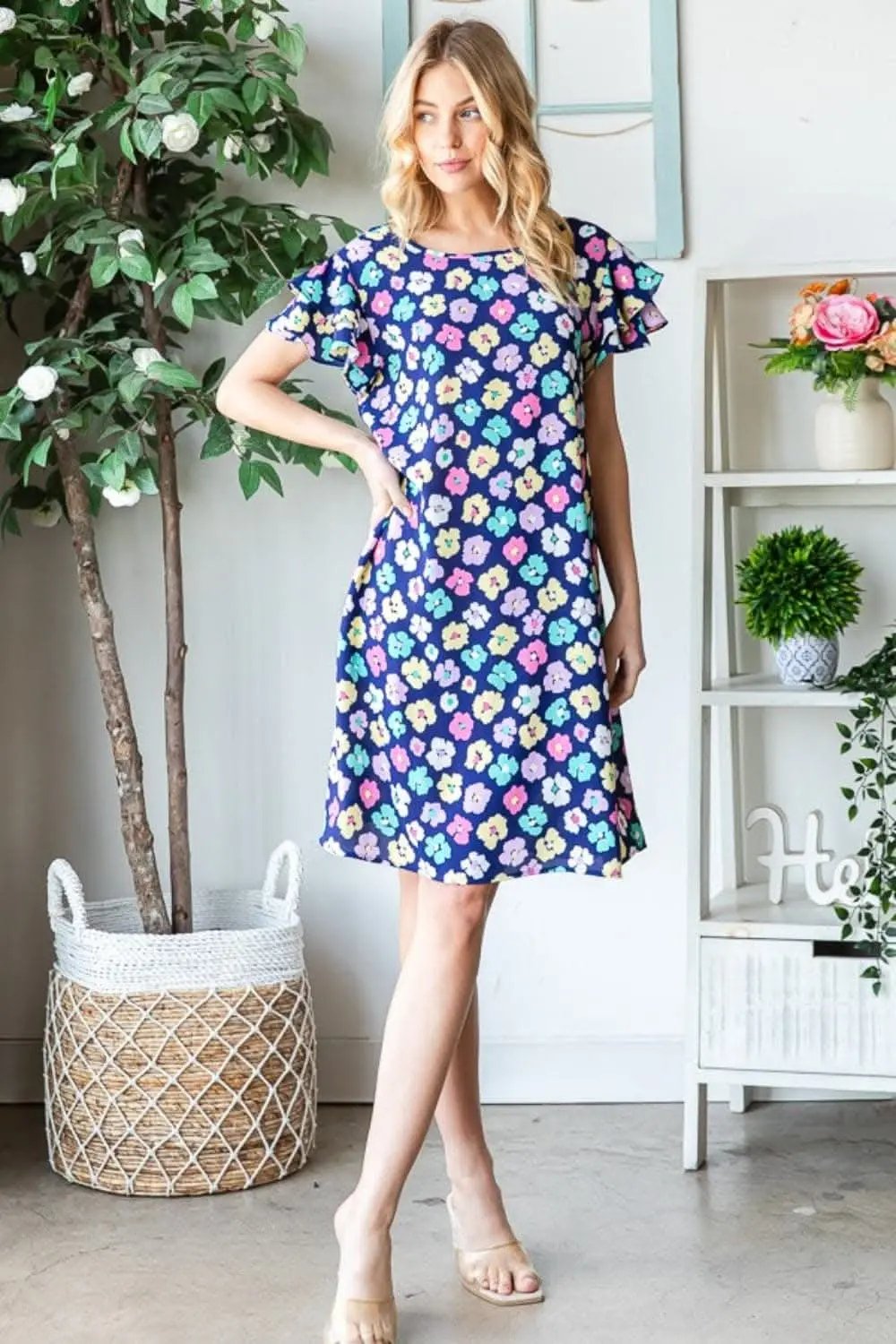 Dresses Trendsi Floral Ruffle Dress Women's Casual Dress with Pockets, Comfy