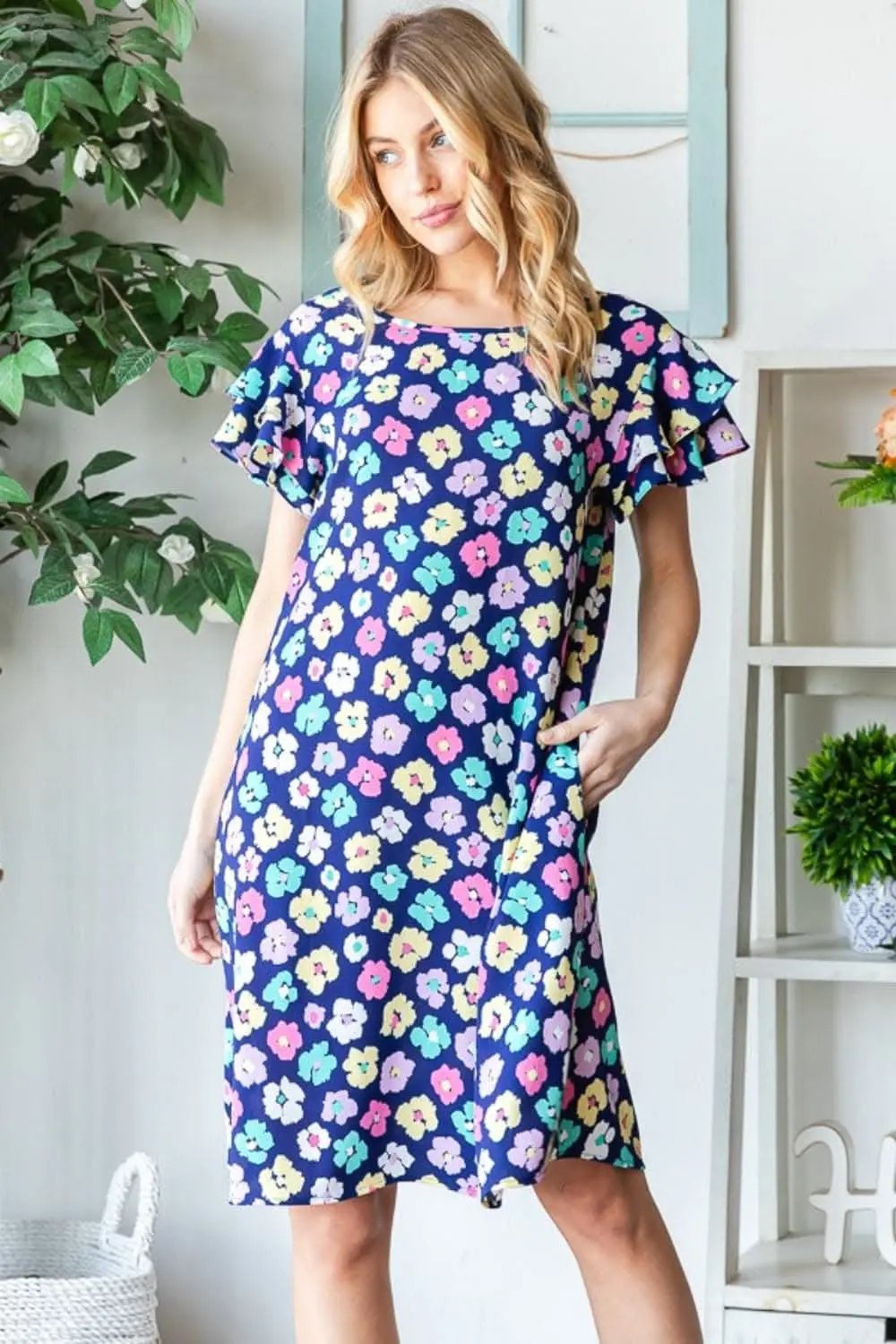 Dresses Trendsi Floral Ruffle Dress Women's Casual Dress with Pockets, Comfy