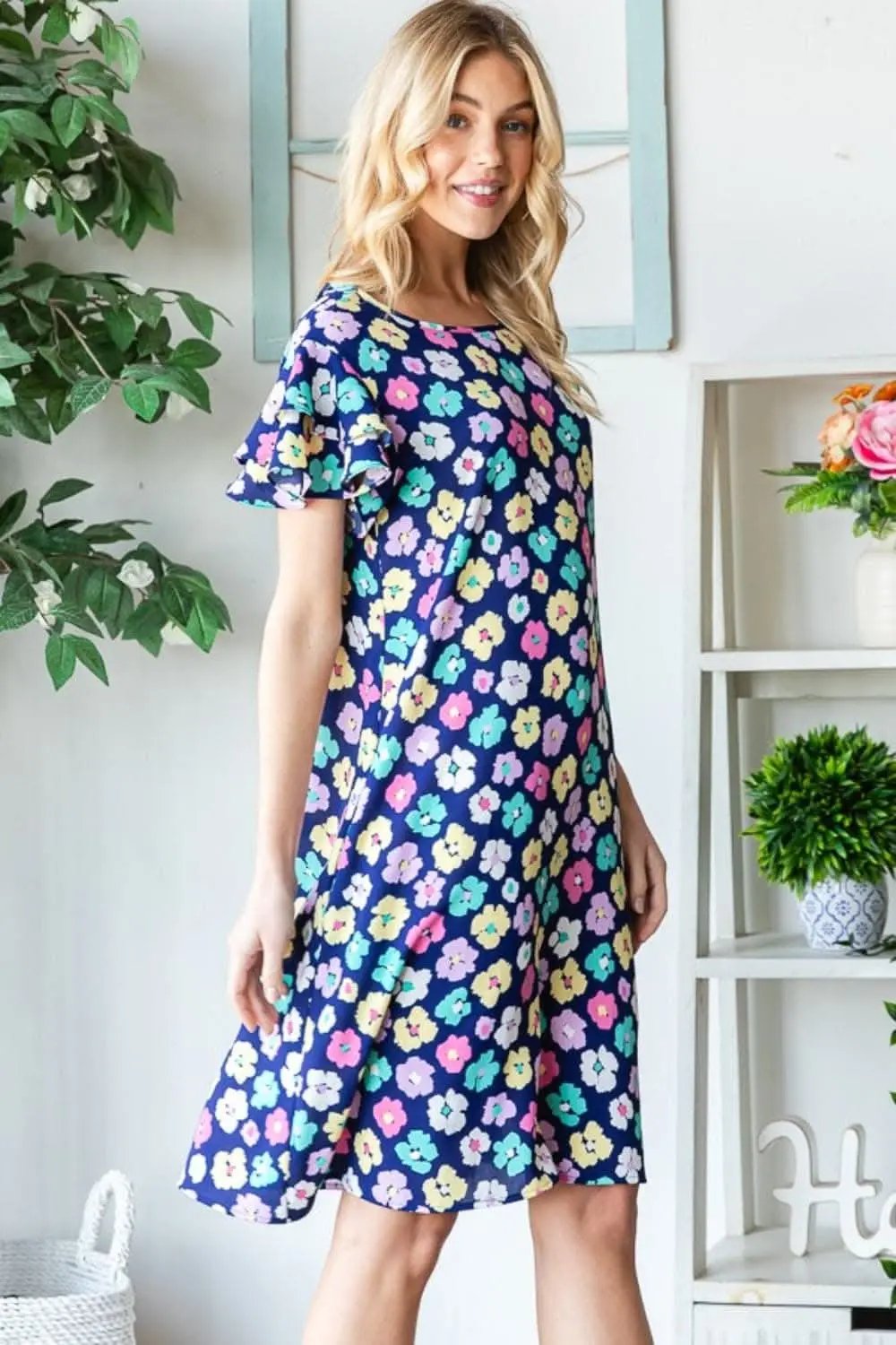 Dresses Trendsi Floral Ruffle Dress Women's Casual Dress with Pockets, Comfy