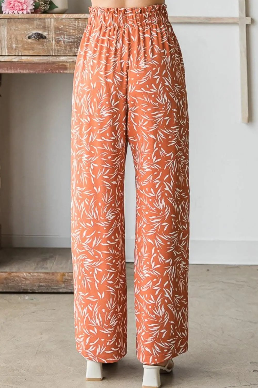 Trendsi Heimish Printed Pants Women's Casual Straight Leg Trousers USA Ship