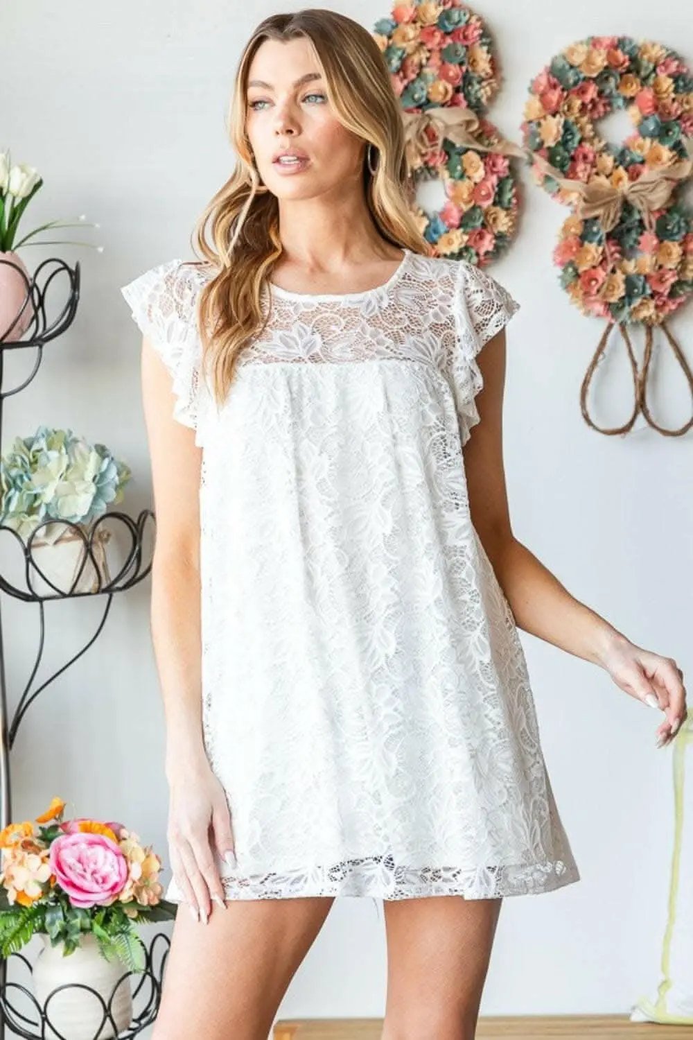 T-Shirts Trendsi Lace Top Women's Casual Round Neck USA Top - Soft & Stylish