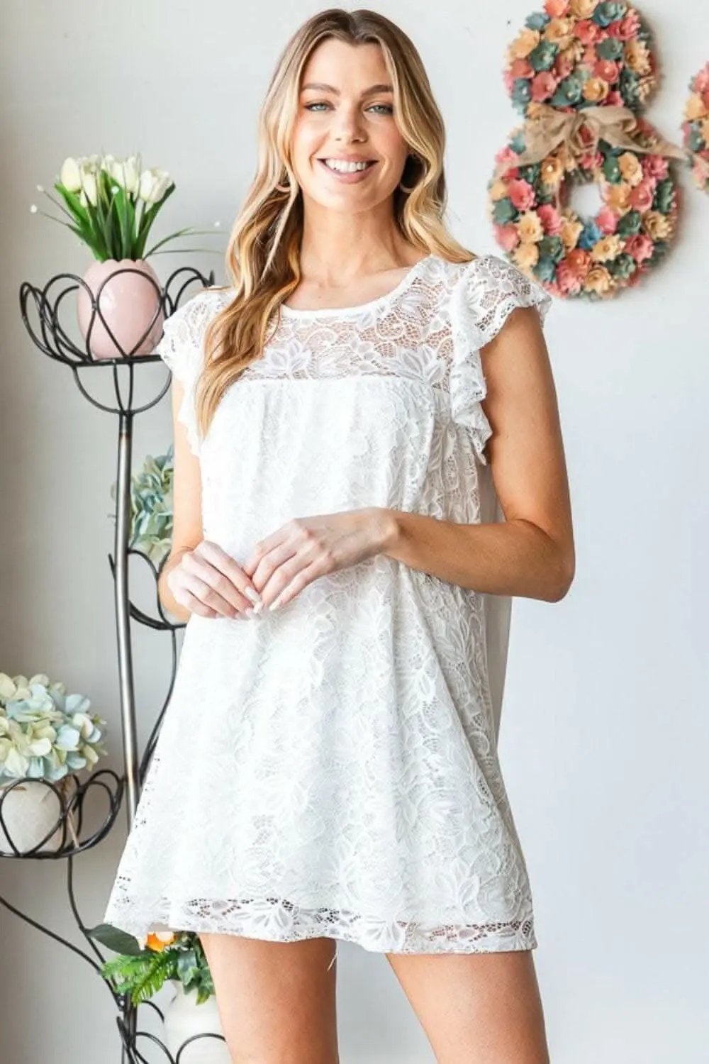 T-Shirts Trendsi Lace Top Women's Casual Round Neck USA Top - Soft & Stylish