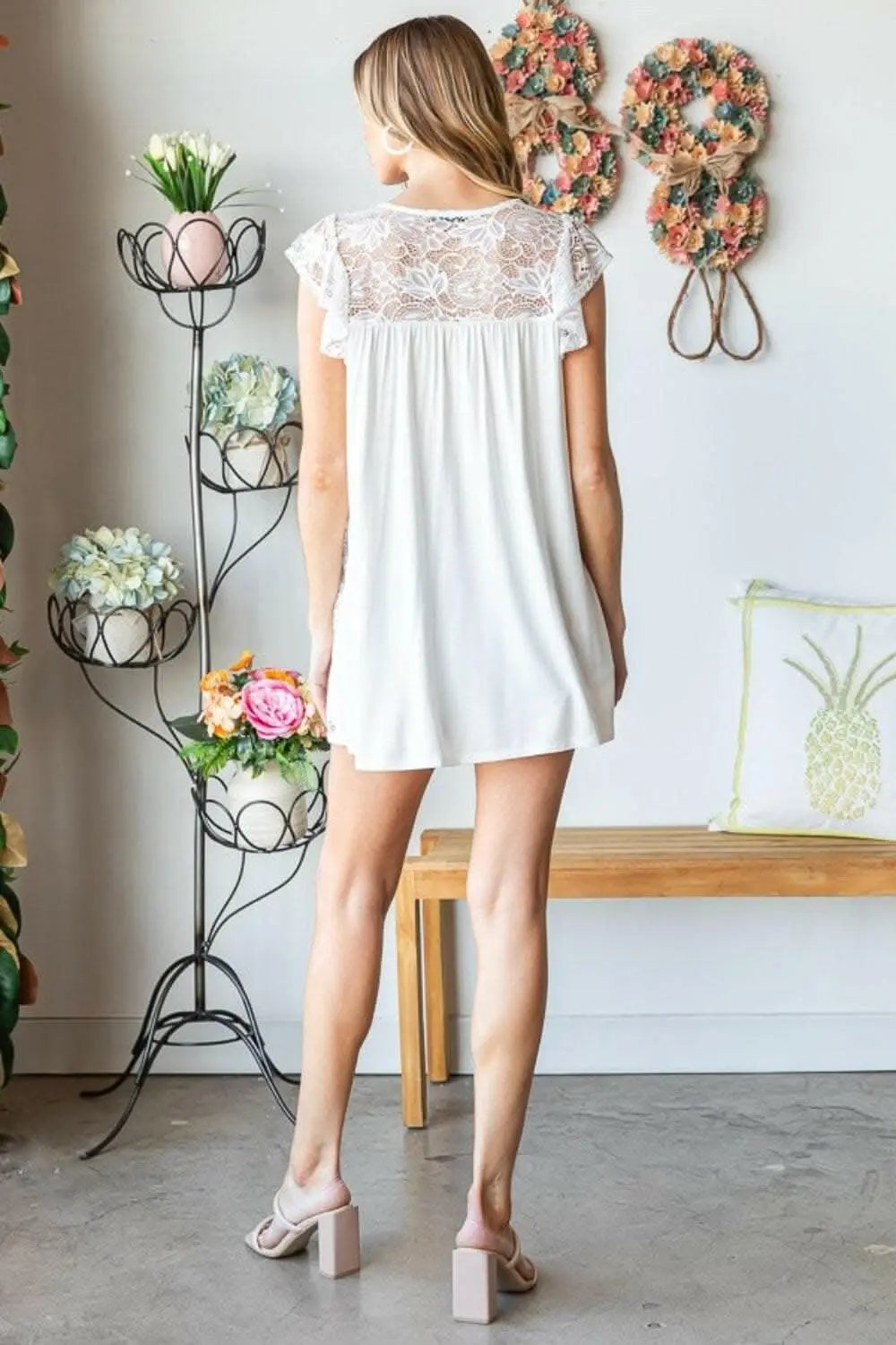 T-Shirts Trendsi Lace Top Women's Casual Round Neck USA Top - Soft & Stylish