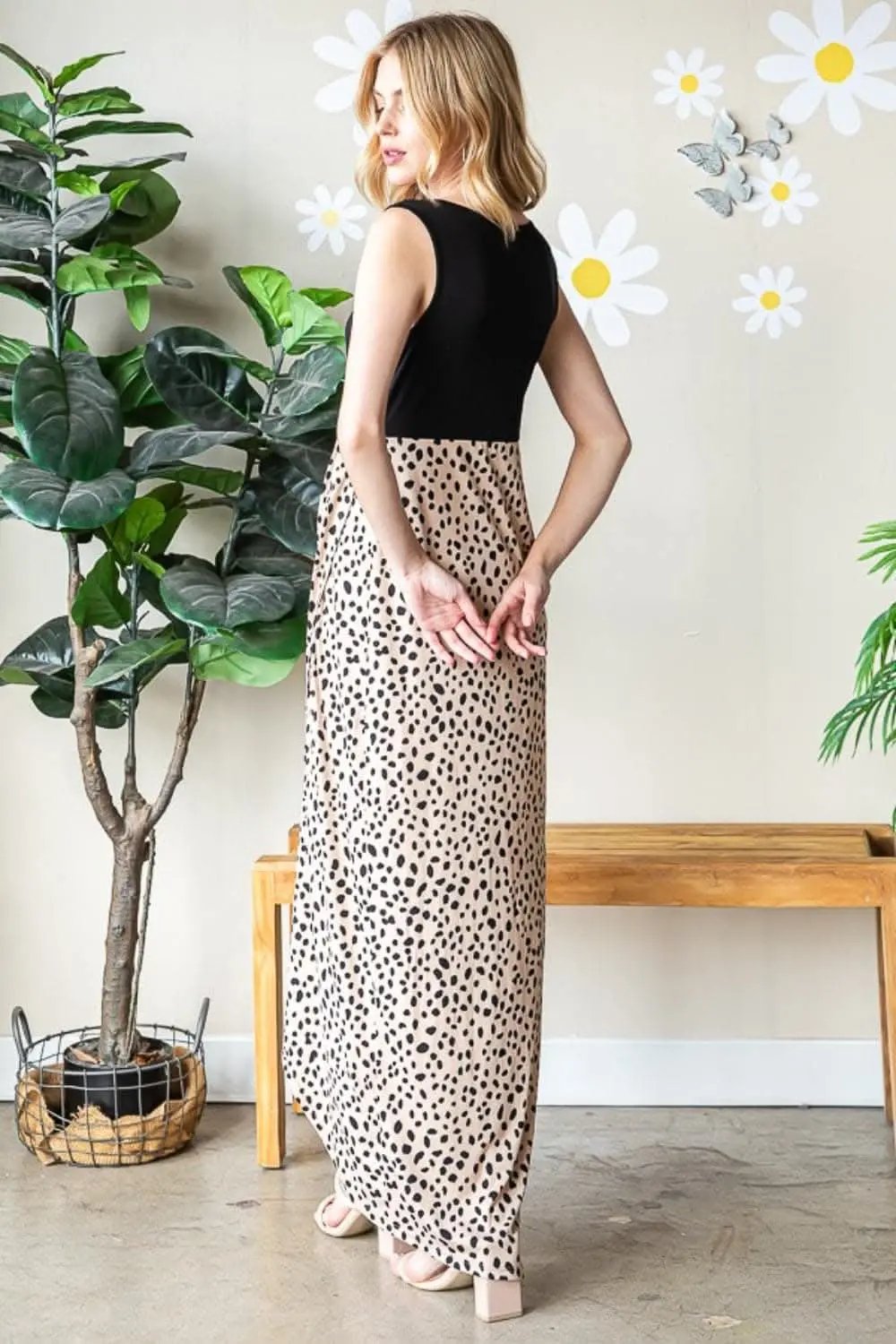 Dresses Trendsi Animal Print Dress Women's Party Maxi Dress V-Neck Wide Strap Chic