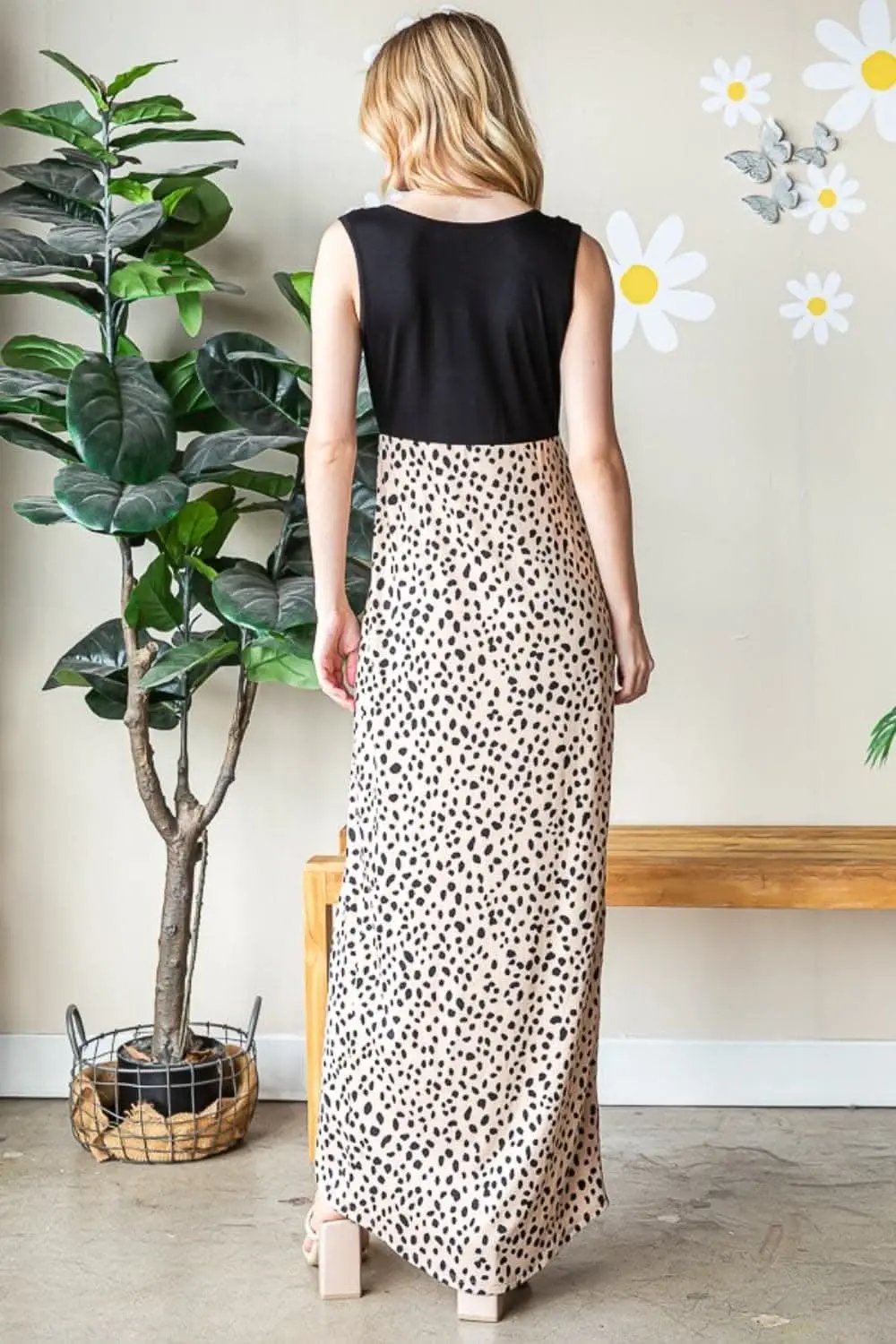 Dresses Trendsi Animal Print Dress Women's Party Maxi Dress V-Neck Wide Strap Chic