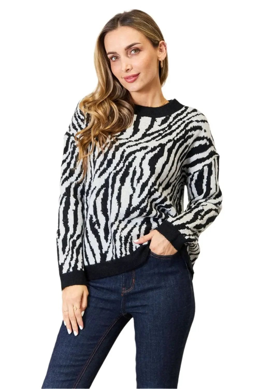 Sweaters Trendsi Heimish Zebra Sweater Women's Fall Fashion Pullover - Soft & Cozy