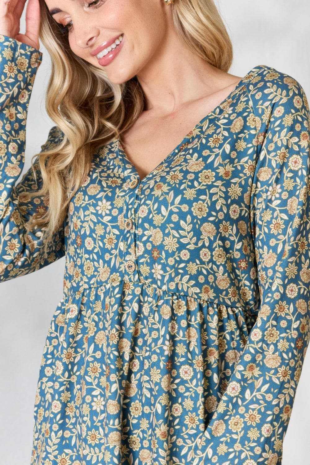 Accessories Trendsi Heimish floral half-button blouse