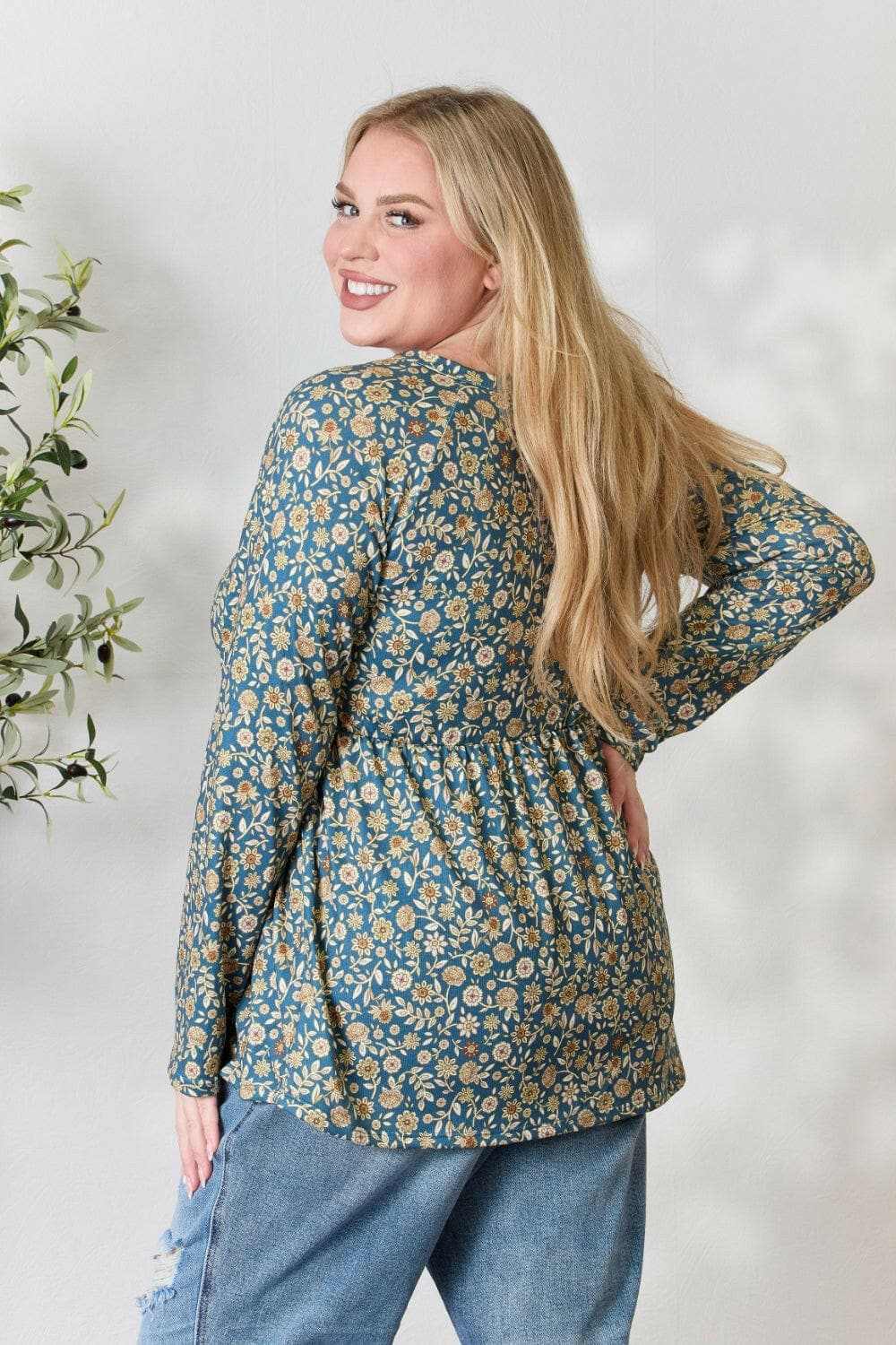 Accessories Trendsi Heimish floral half-button blouse