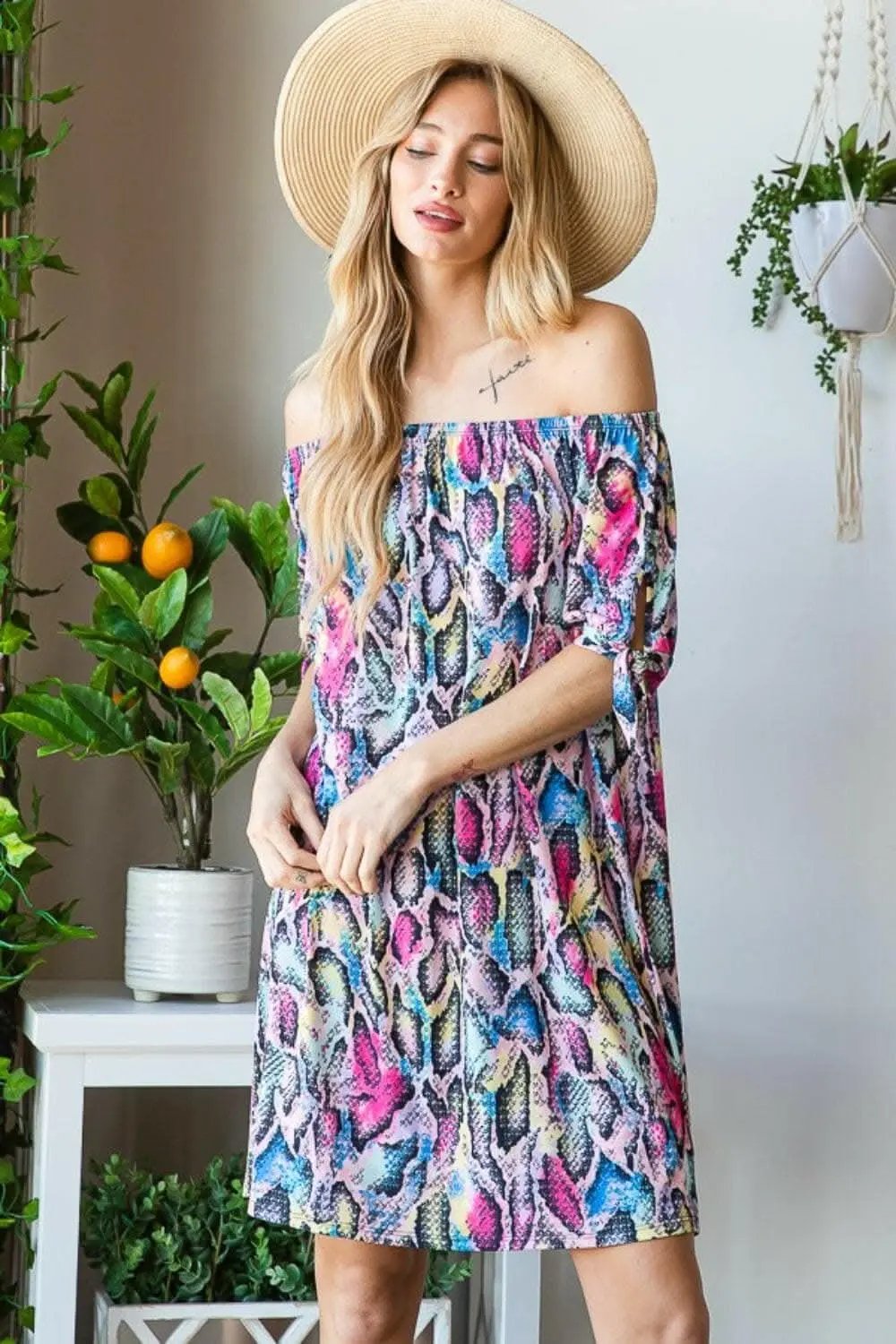 Dresses Trendsi just arrived - Heimish off-shoulder snake mini dress