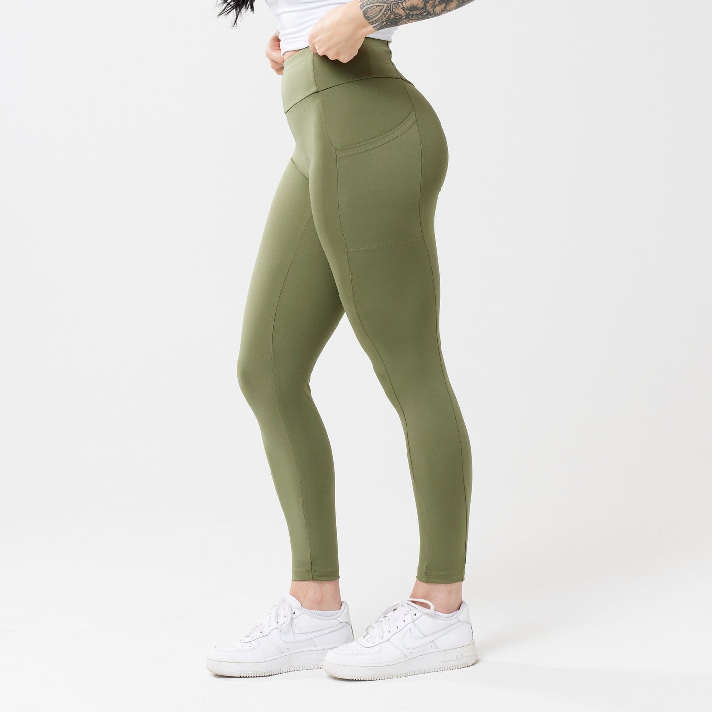 Risea - High-Rise with Pocket Leggings - Sage