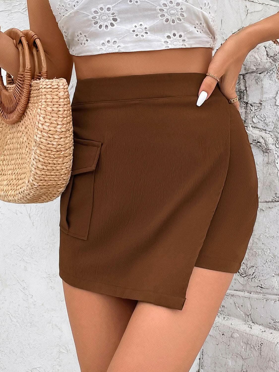 Trendsi High waist pocketed shorts