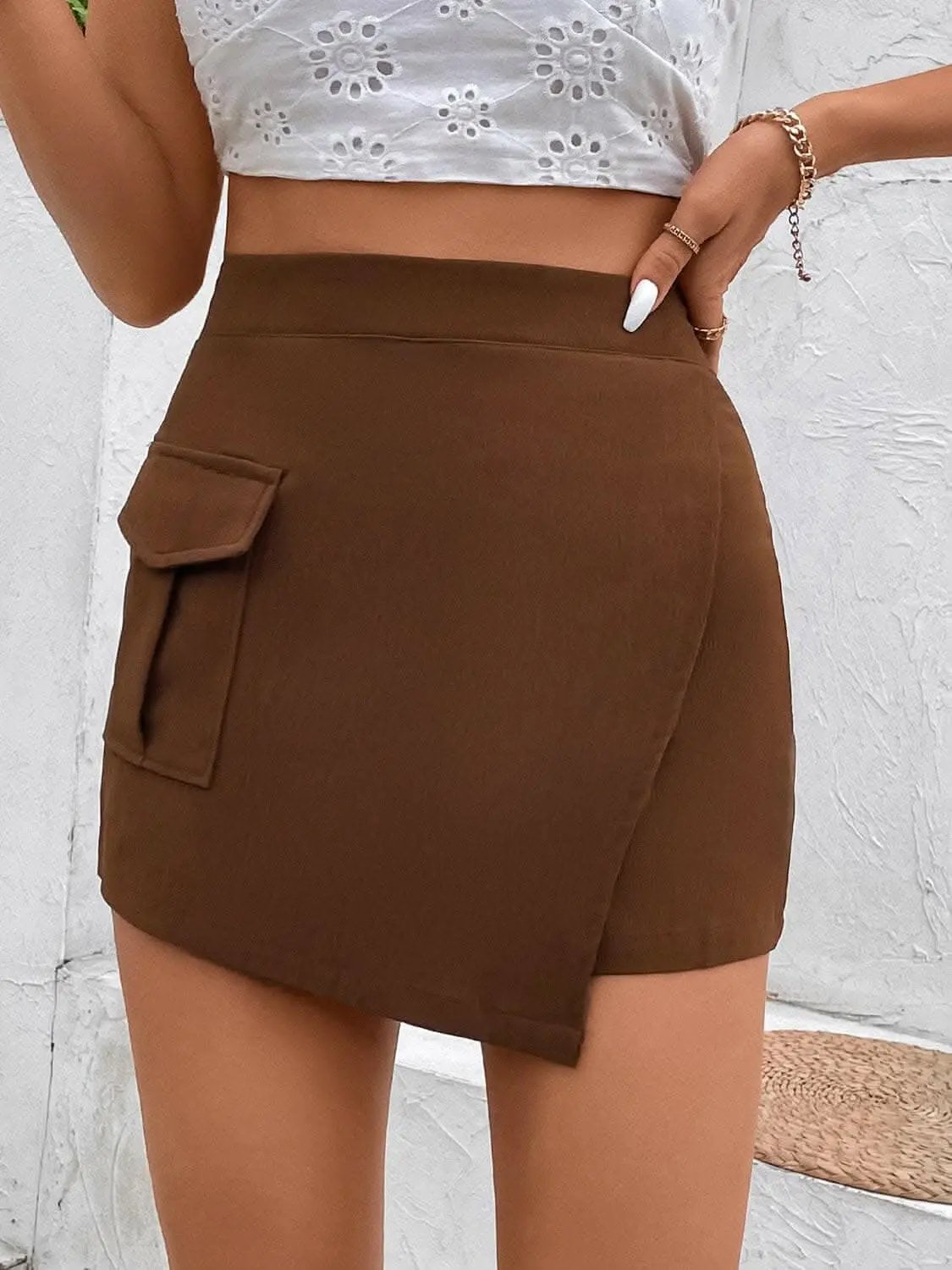 Trendsi High waist pocketed shorts