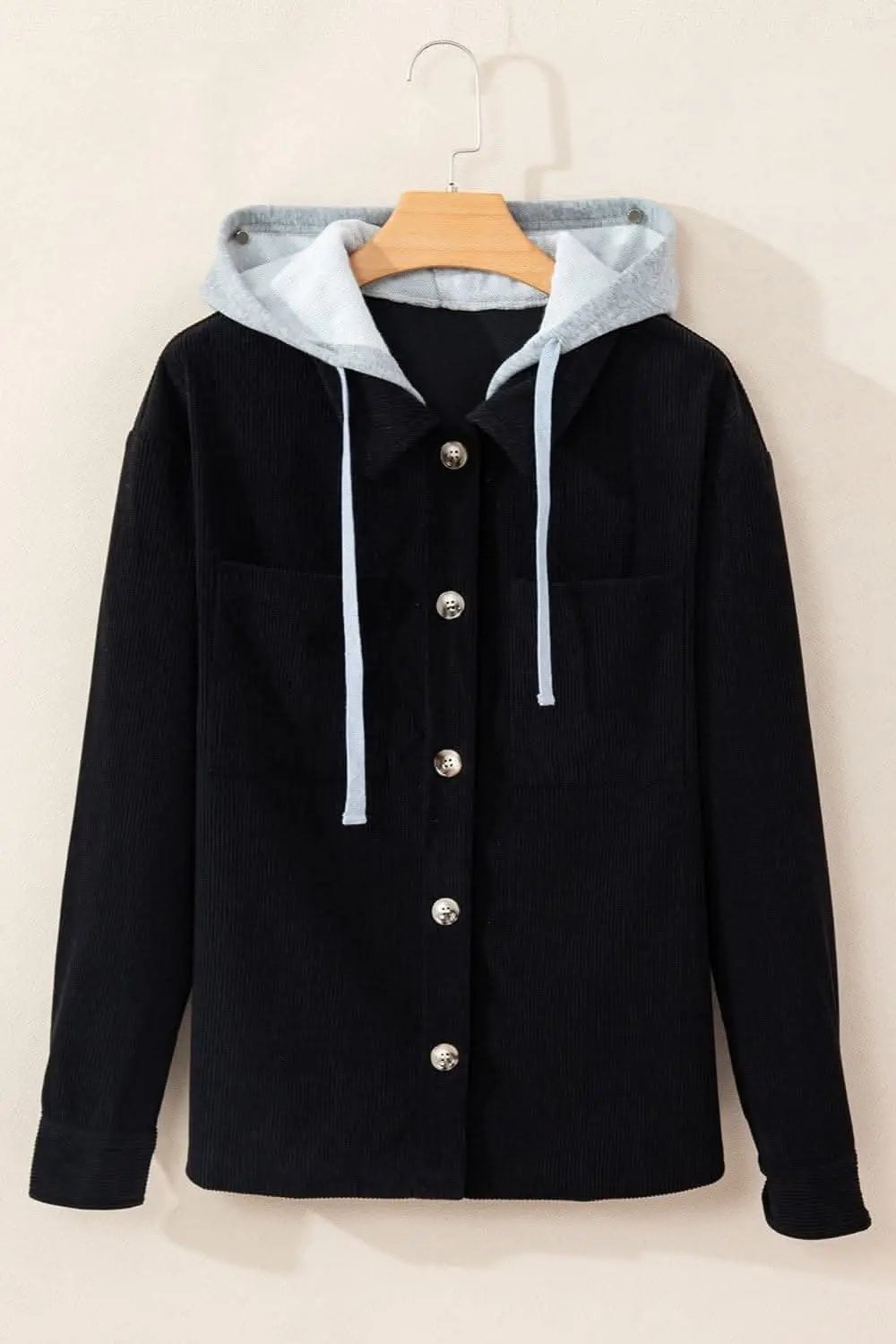 Jackets Trendsi Hooded drawstring jacket with pockets