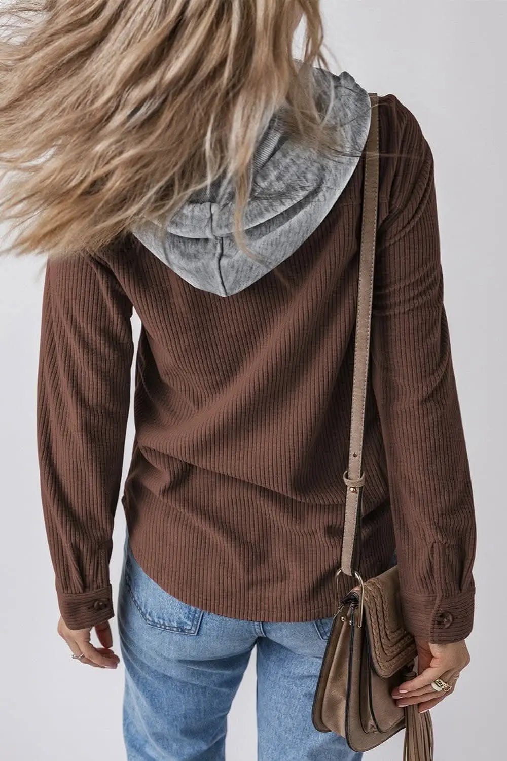 Jackets Trendsi Hooded drawstring jacket with pockets