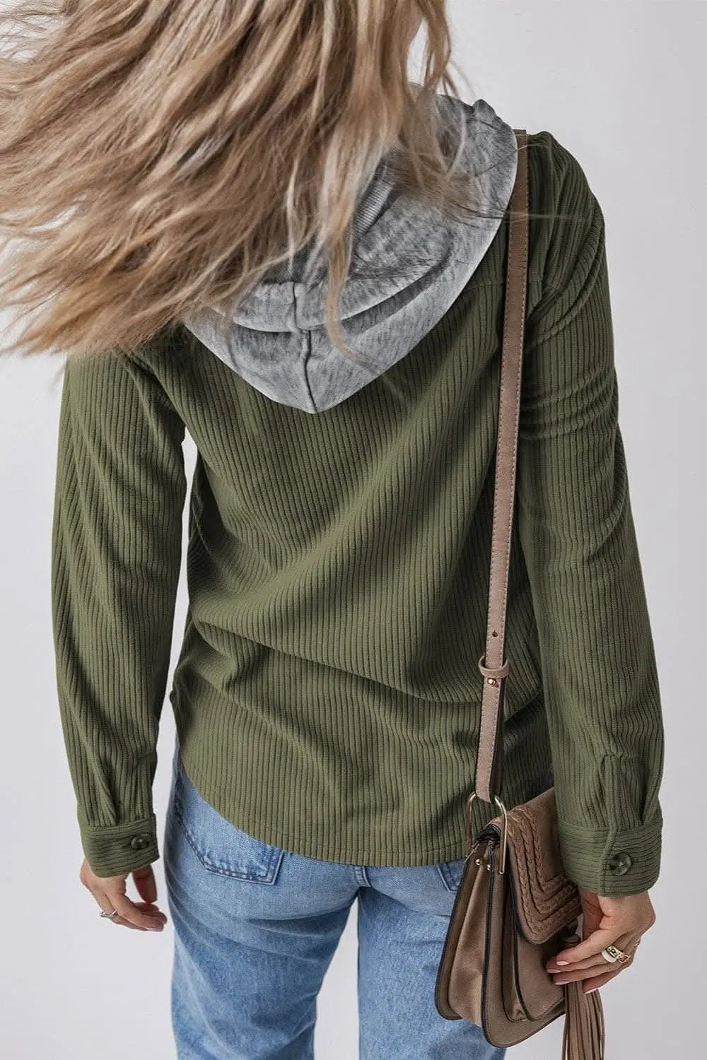 Jackets Trendsi Hooded drawstring jacket with pockets