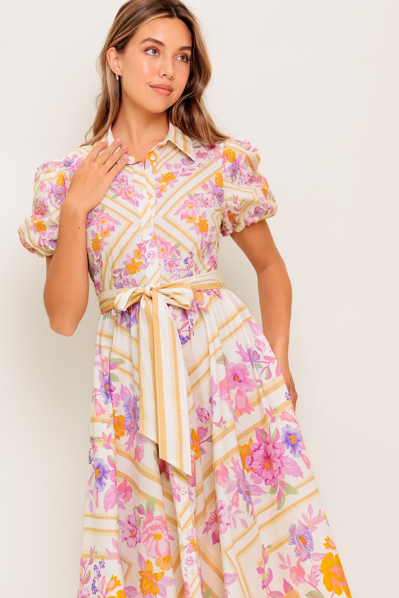 PETAL WHISPER WOVEN MIDI DRESS