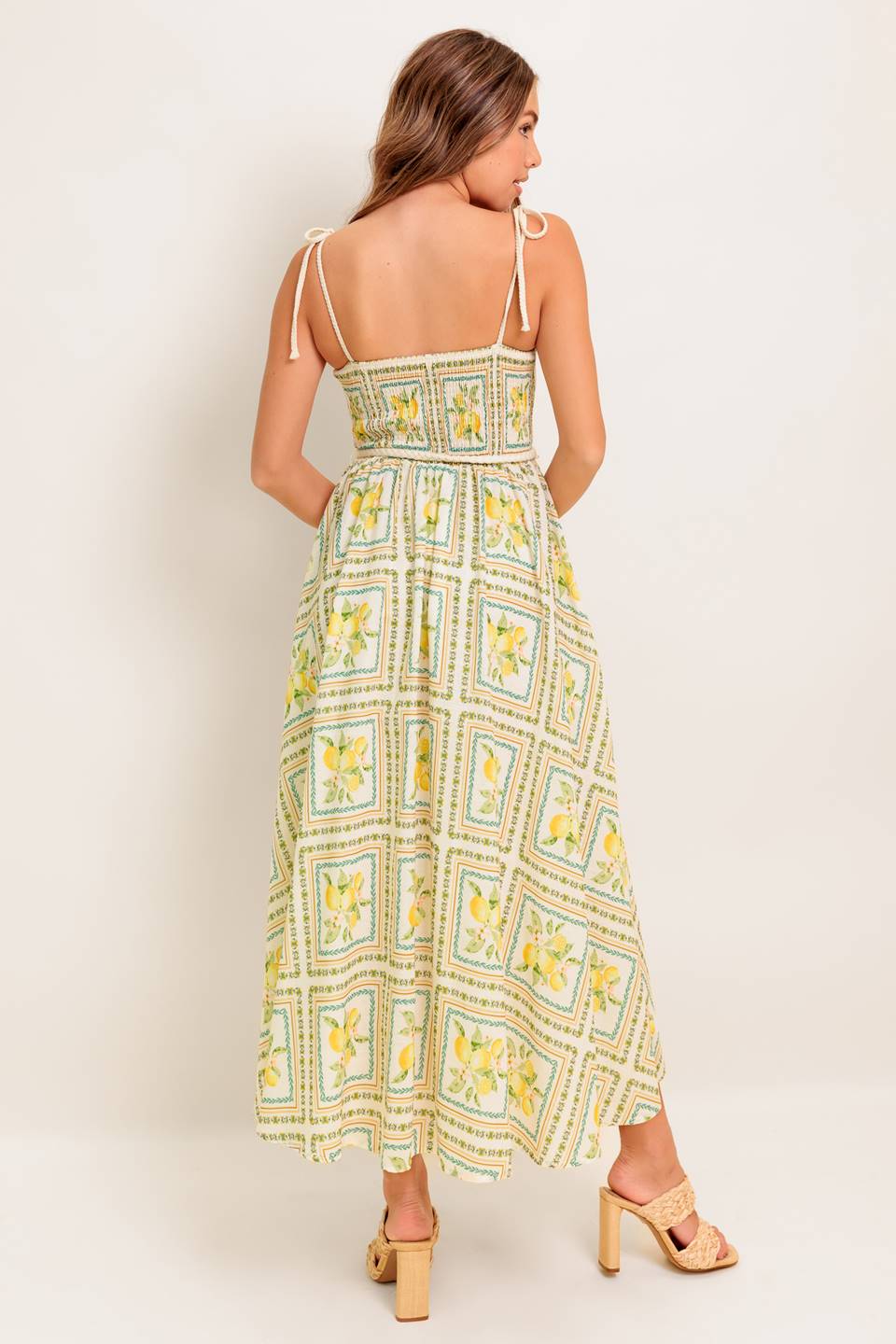 VACAY VIBES IVORY WOVEN MIDI DRESS