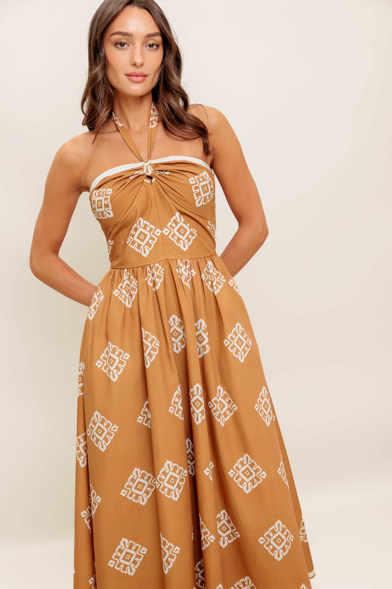 OASIS STORY WOVEN MIDI DRESS